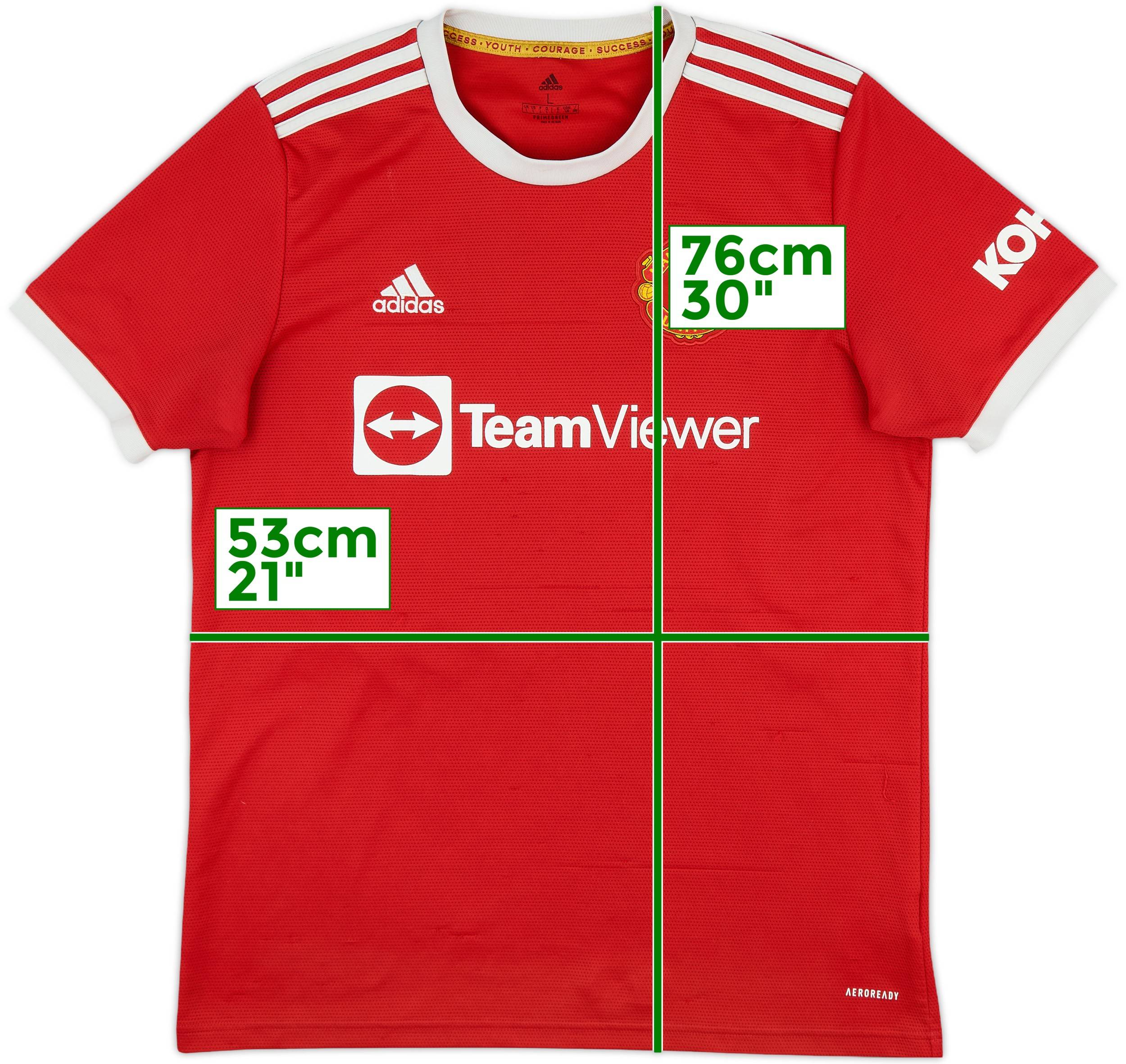 マンチェスター・ユナイテッド RONALDO 7番 シャツ 2021-22 Manchester United Home Shirt Ronaldo #7 - 5/10 - (L)