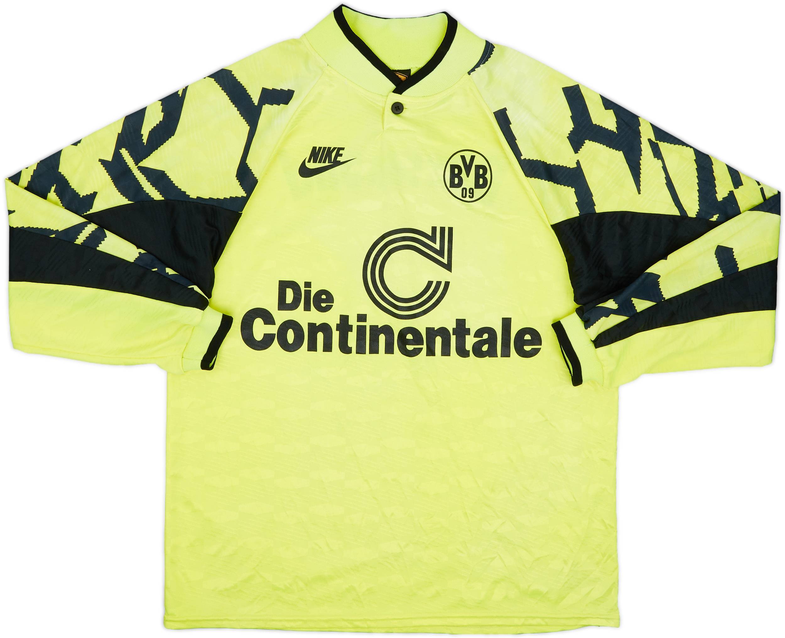 1991-92 Borussia Dortmund Home L/S Shirt - 8/10 - (L)