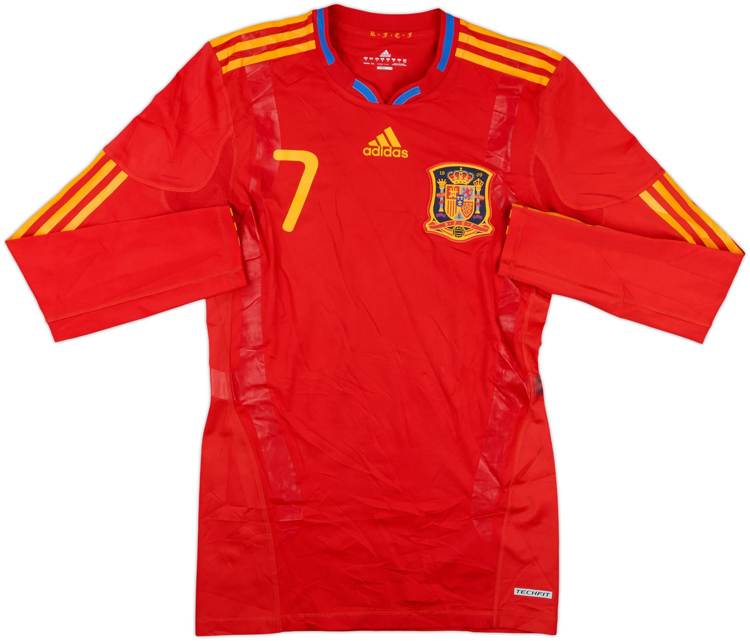 2009-10 Spain Match Issue Home L/S Shirt #7