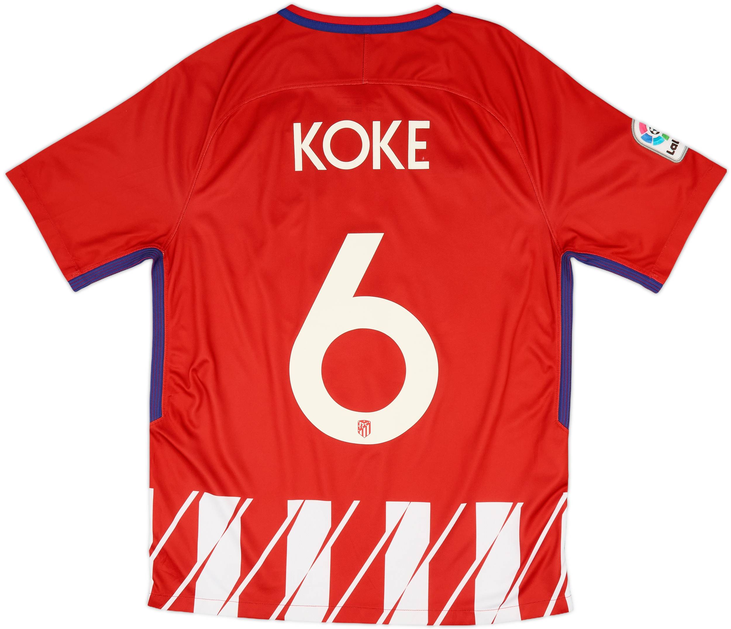 2017-18 Atletico Madrid Home Shirt Koke #6 - 7/10 - (M)
