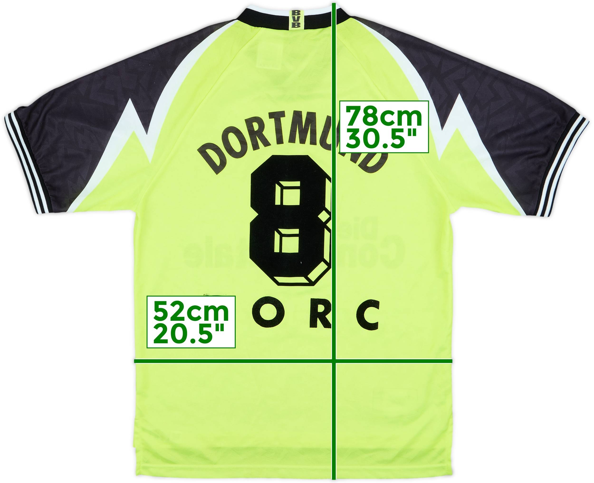 1995-96 Borussia Dortmund Home Shirt Zorc #8 - 8/10 - (M)