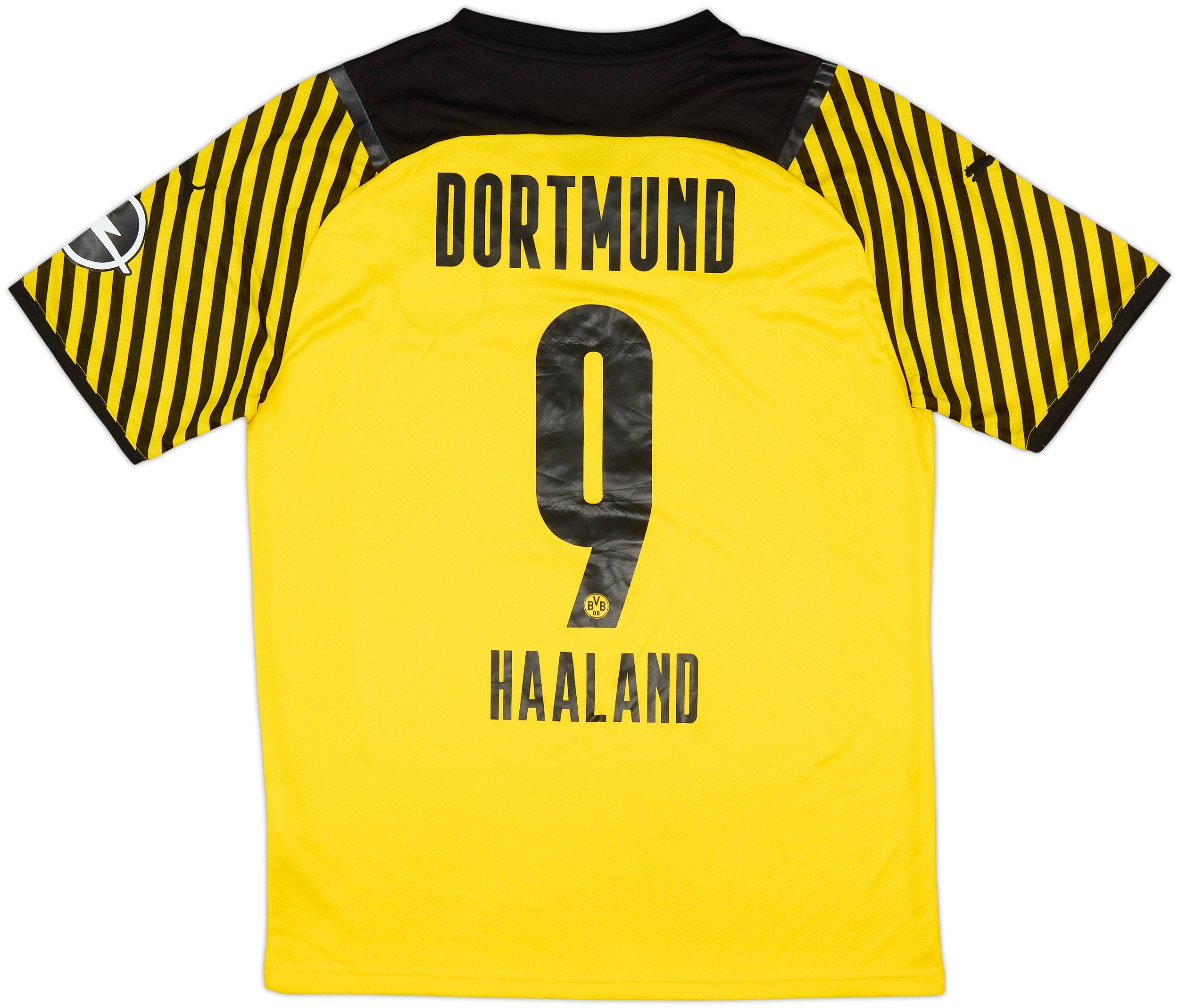 2021-22 Borussia Dortmund Home Shirt Haaland #9 - 8/10 - (L)