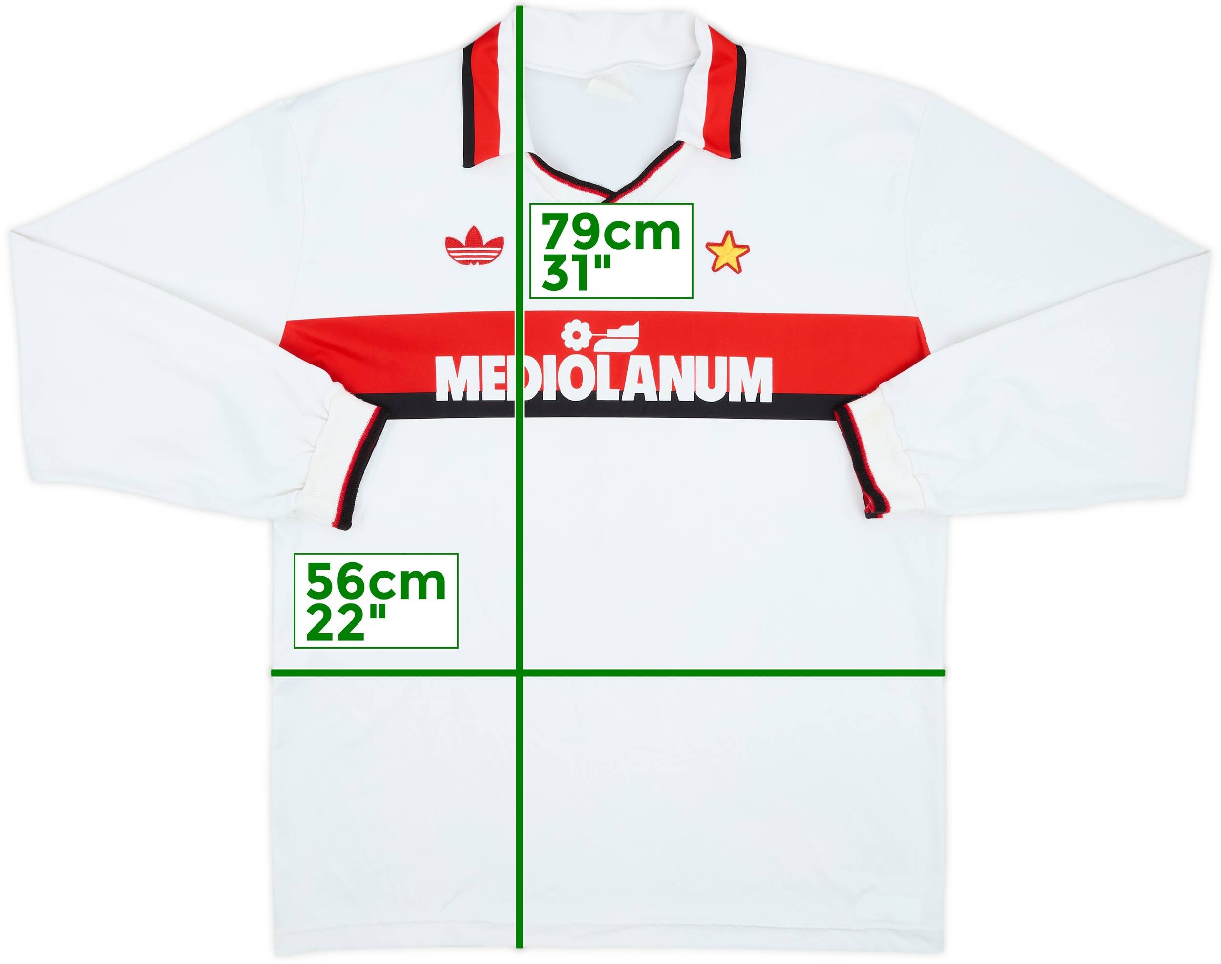 1990-91 AC Milan Away L/S Shirt #9 - 7/10 - (XL)