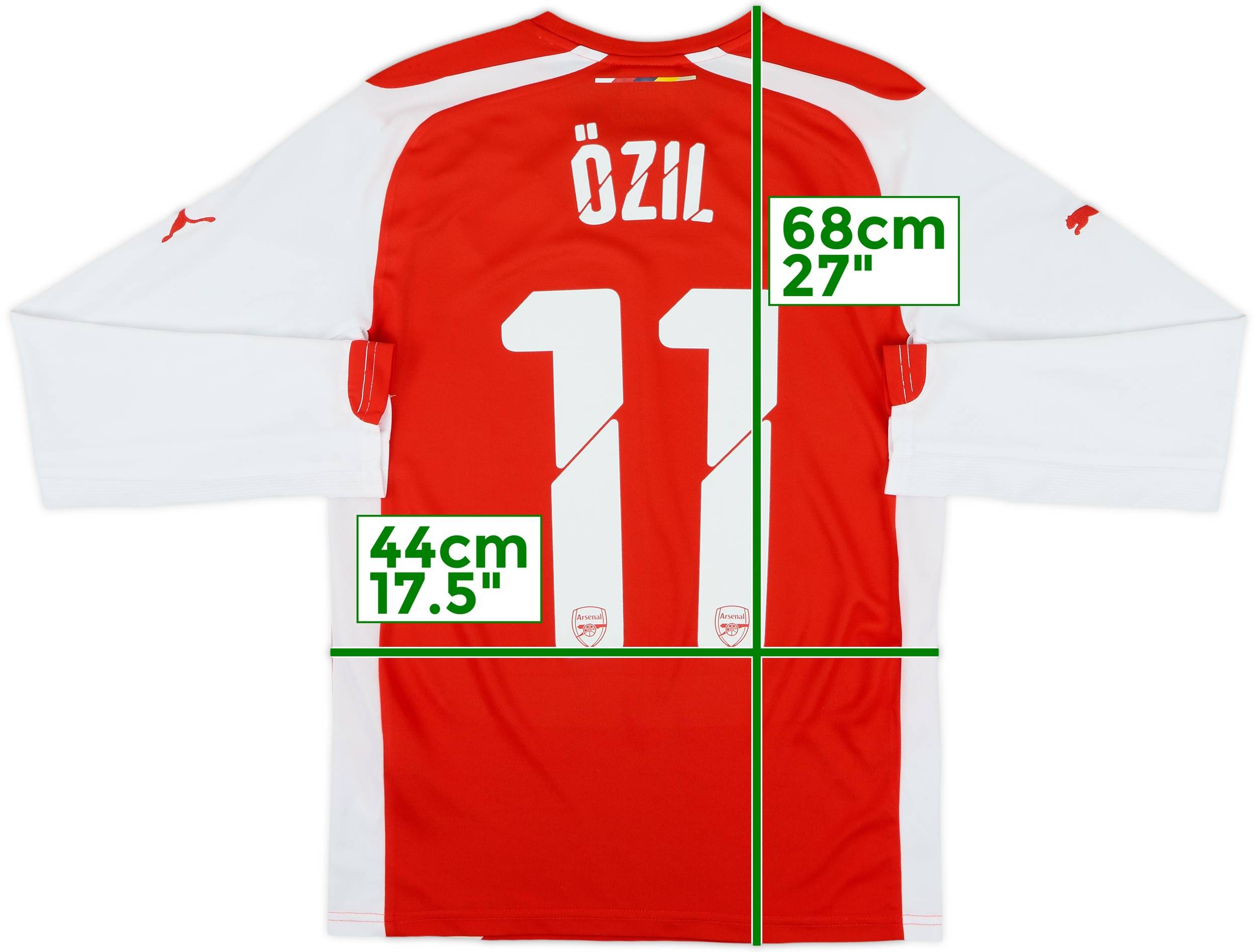 2014-15 Arsenal Home L/S Shirt Ozil #11 - 7/10 - (XS)