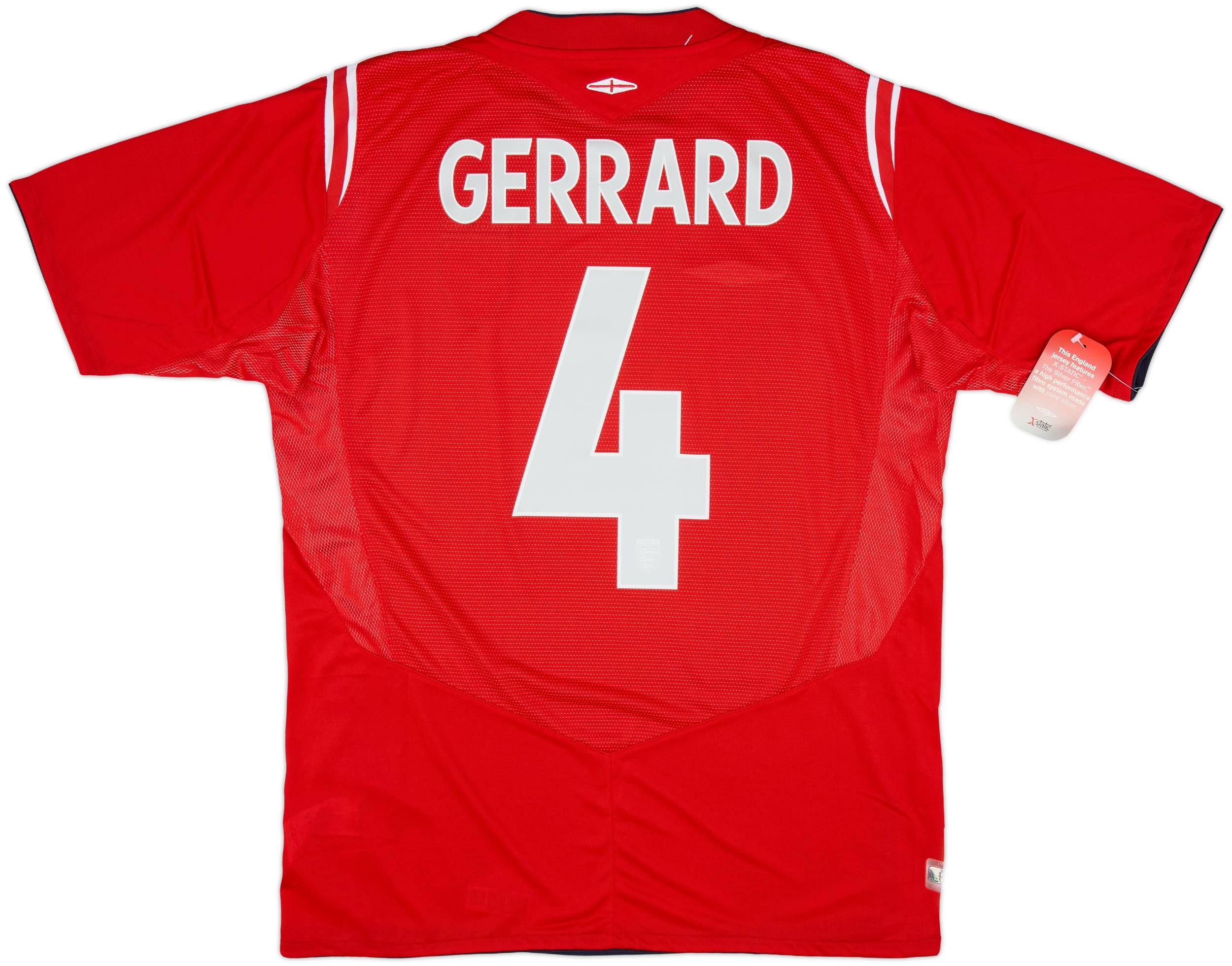 2004-06 England Away Shirt Gerrard #4 (L)