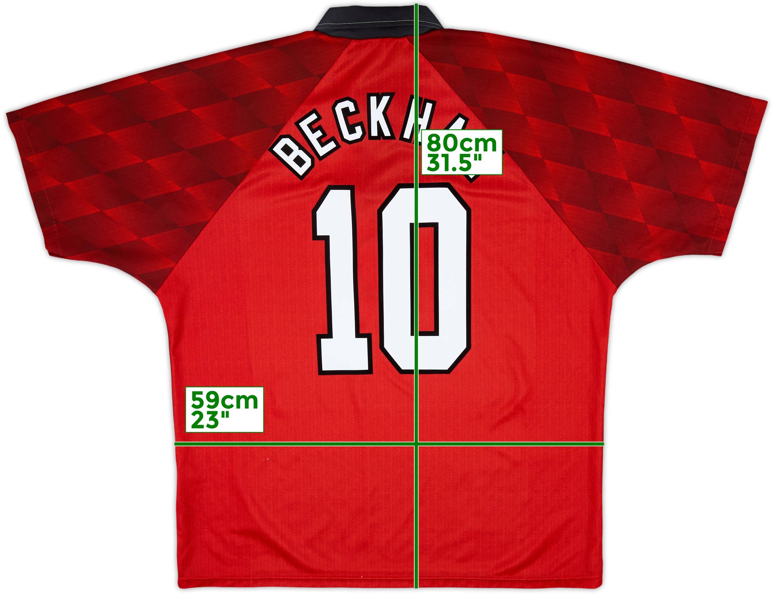 1996-98 Manchester United Home Shirt Beckham #10 - 9/10 - (XL)