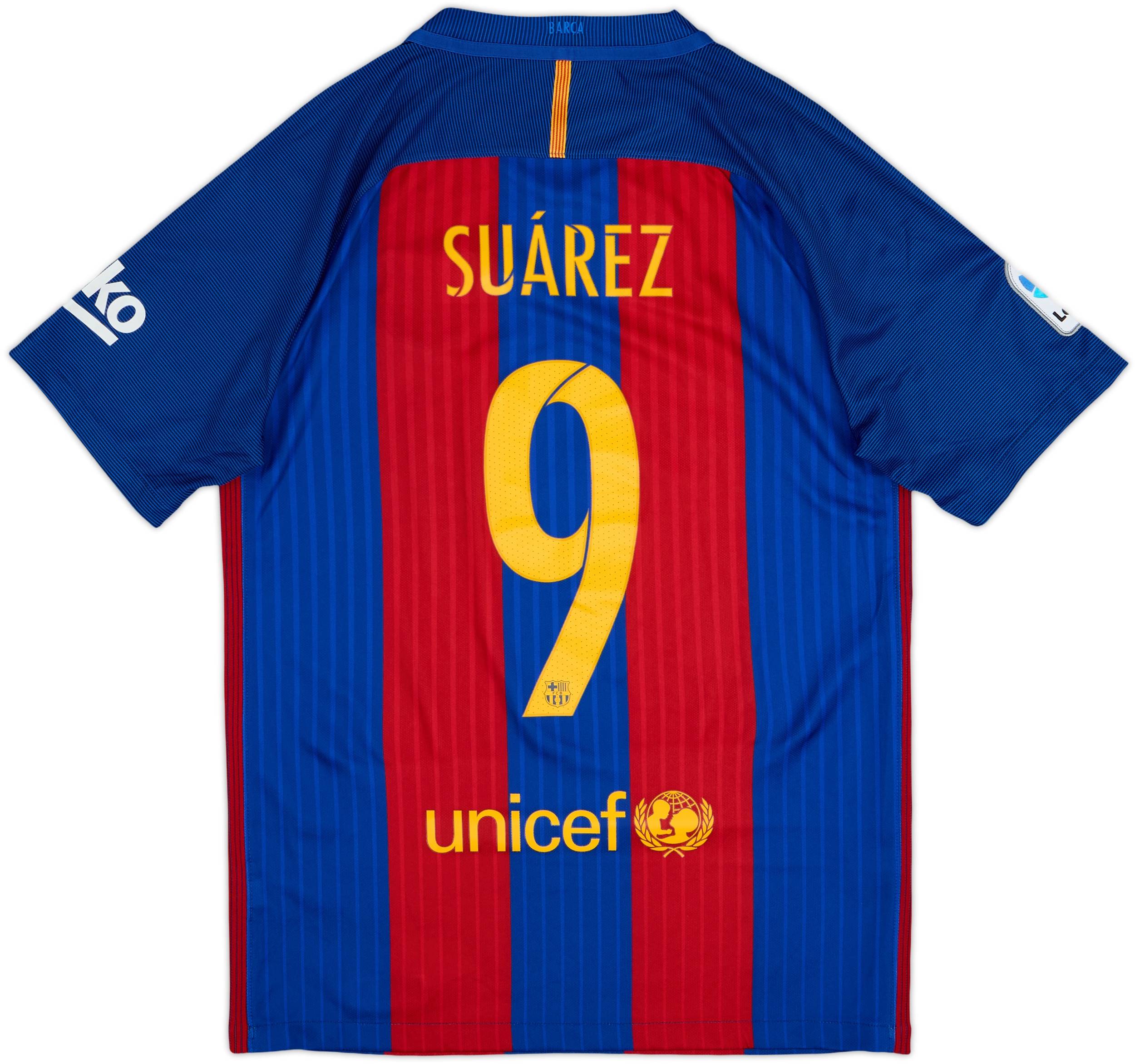 2016-17 Barcelona Home Shirt Suarez #9 - 10/10 - (S)