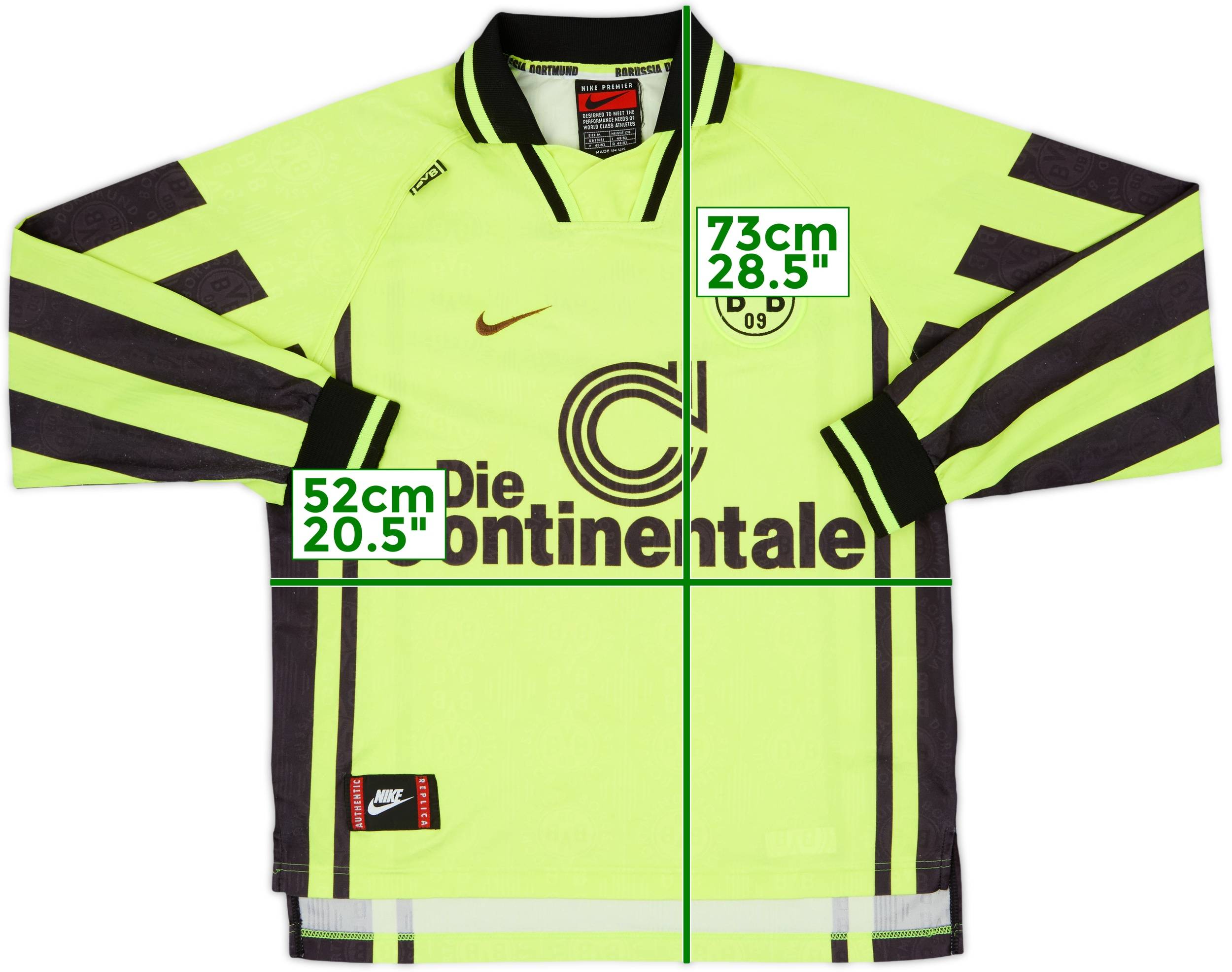 1996-97 Borussia Dortmund Home L/S Shirt - 6/10 - (M)
