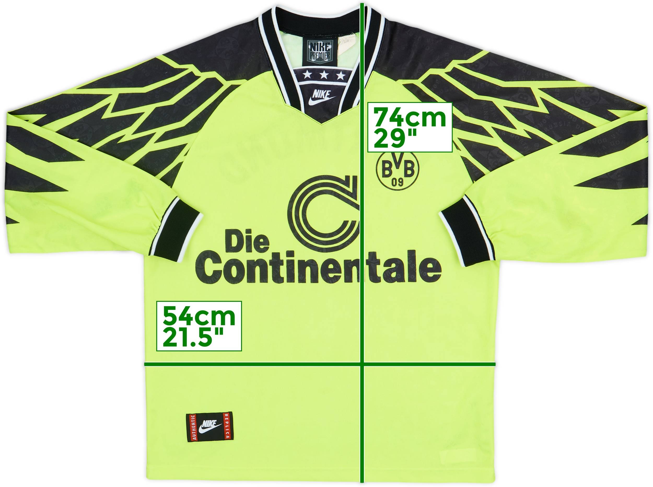 1994-95 Borussia Dortmund Home L/S Shirt - 8/10 - (M)