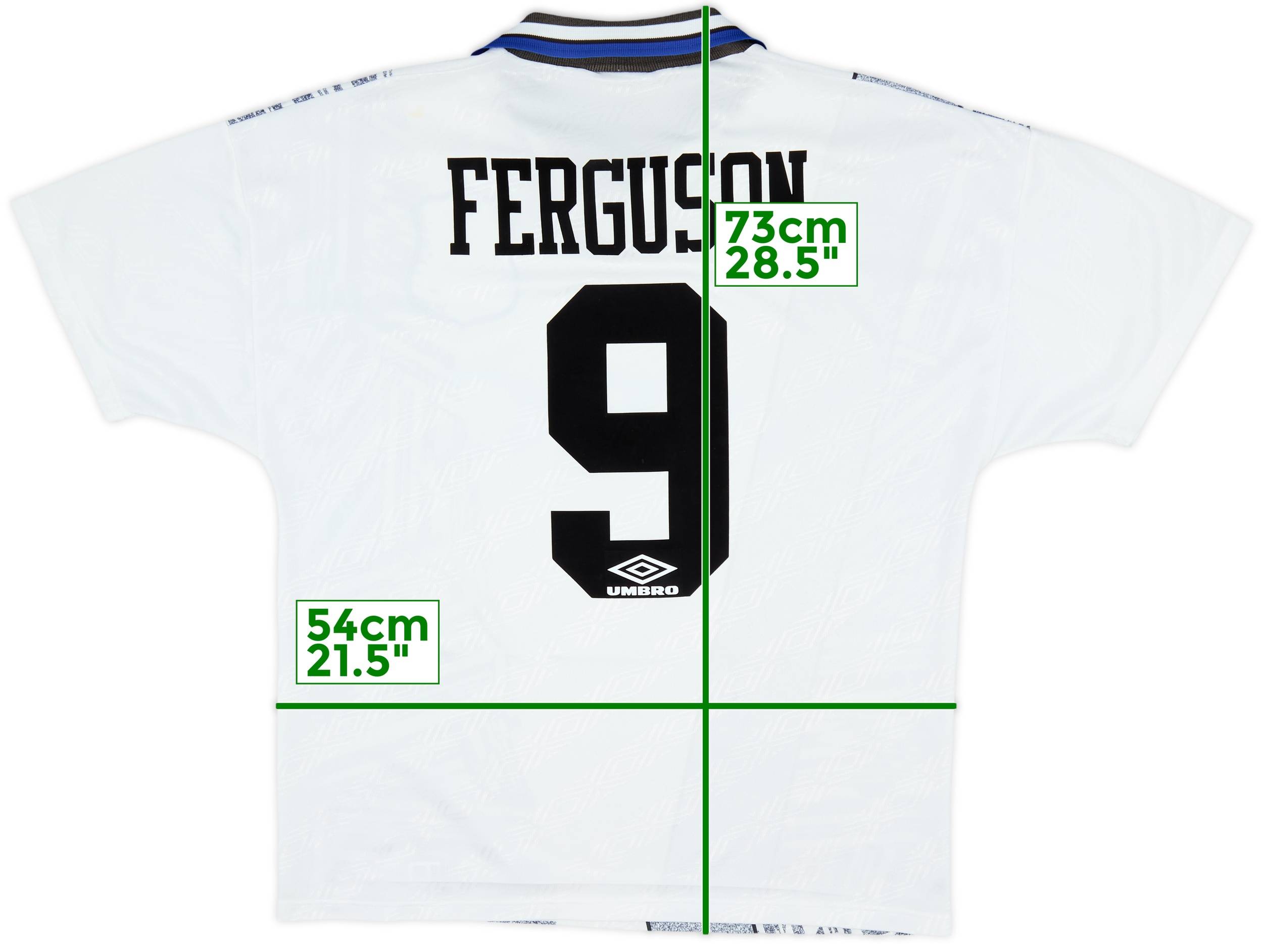 ウェア 95 AWAY UMBRO Everton FC #10 M 1994-95 Everton Away Shirt Ferguson #9 - 5/10 - (L)