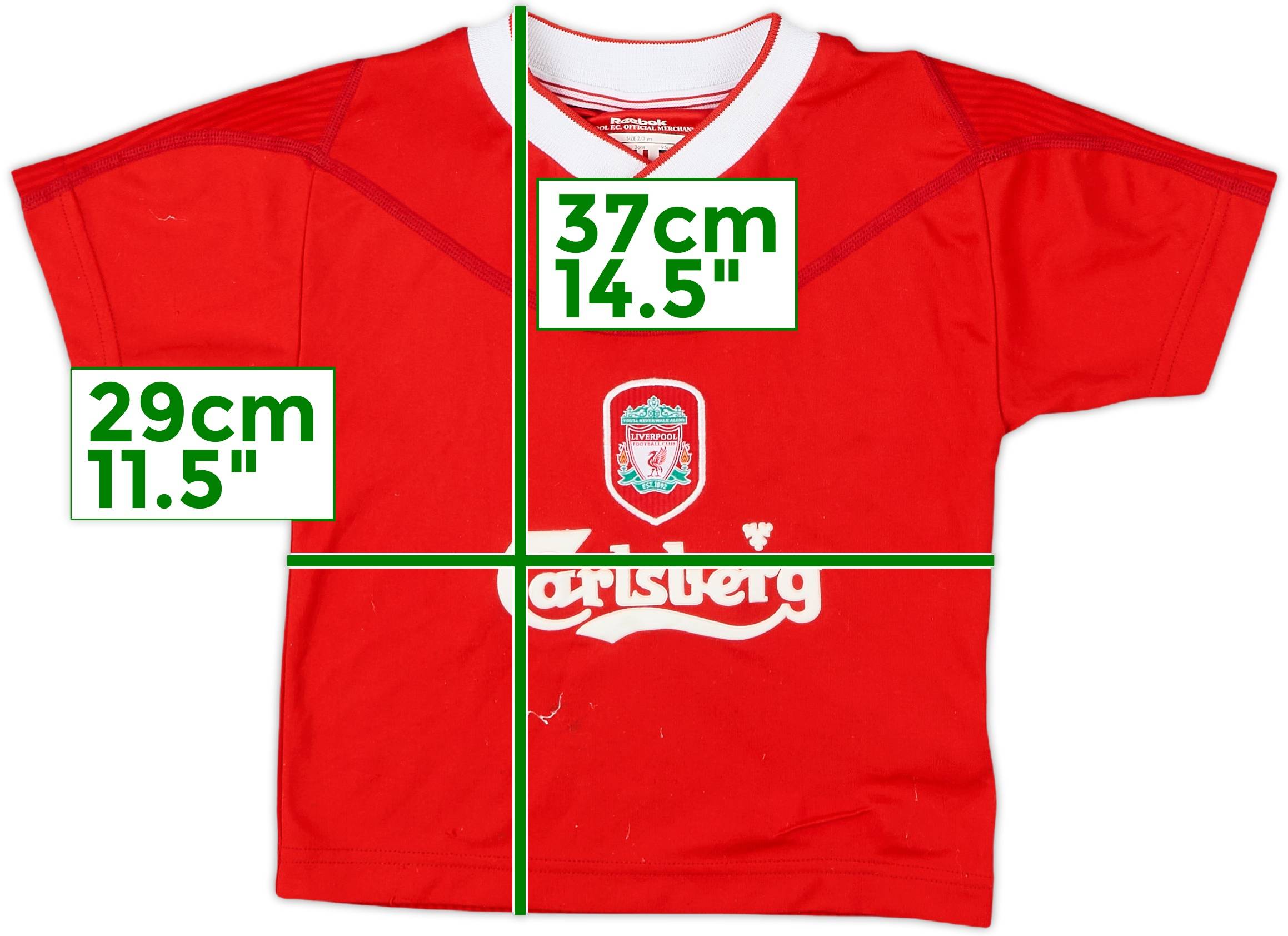 【正規02-04Reebok Liverpool  L/S shirt】 2002-04 Liverpool Home Shirt - 7/10 - (2-3 Years)