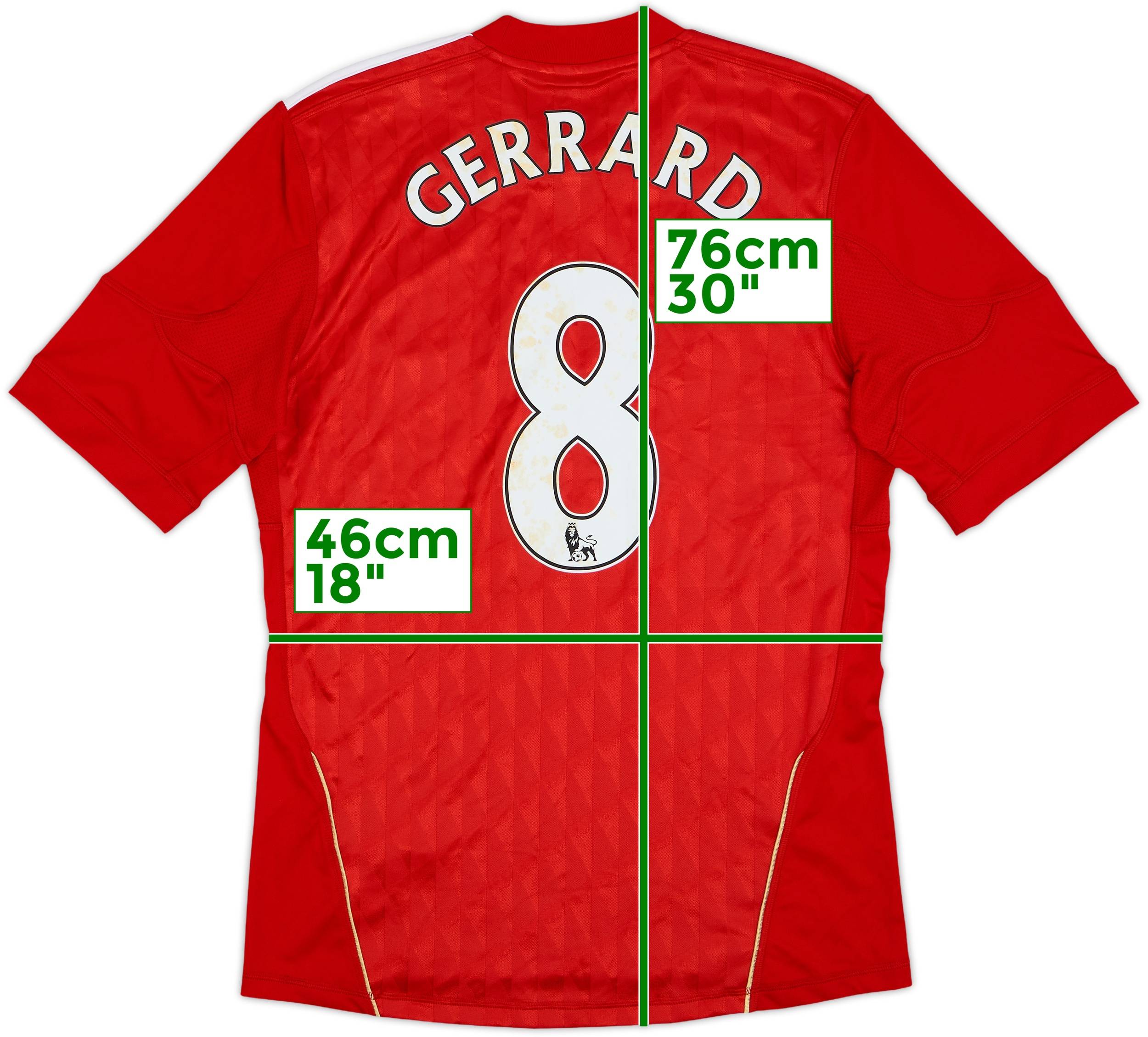 リバプール GERRARD 8 サイズ【M】 2012-13 Liverpool Home Shirt Gerrard #8 - 5/10 - (M)