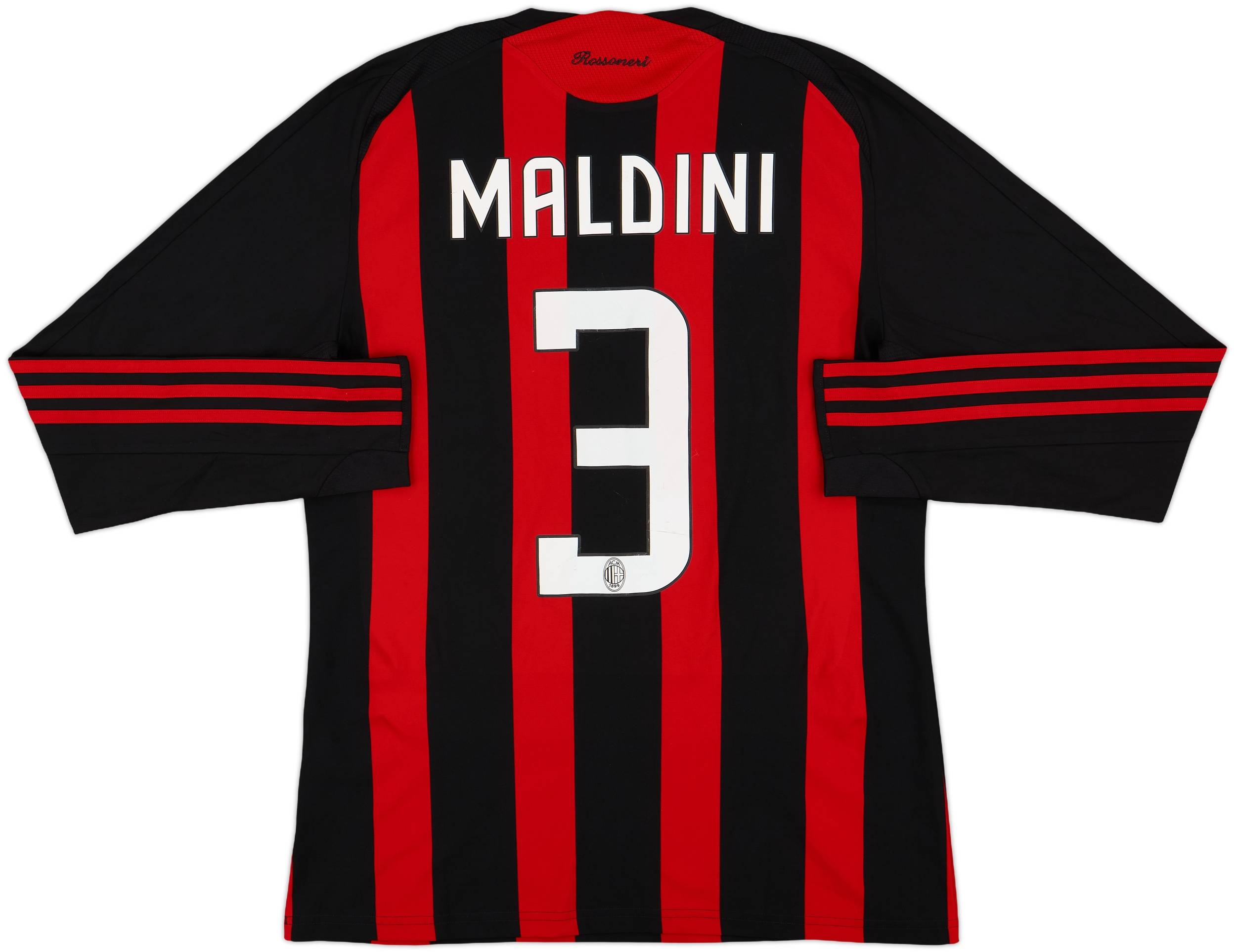 2008-09 AC Milan Home Shirt L/S Maldini #3 - 5/10 - (M)