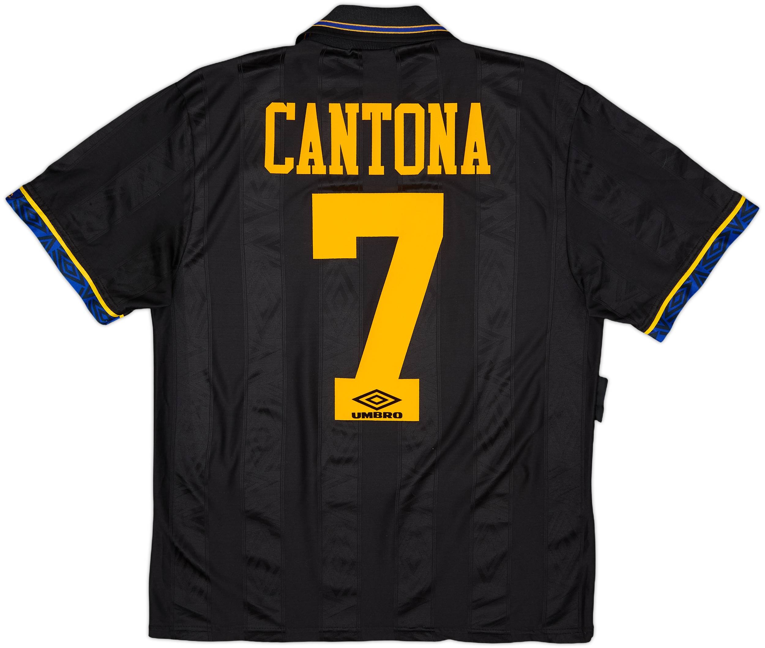 【93/95 Awayモデル】E・カントナ ＃７ マンチェスターユナイテッド 1993-95 Manchester United Away Shirt Cantona #7 - 7/10 - (XL)