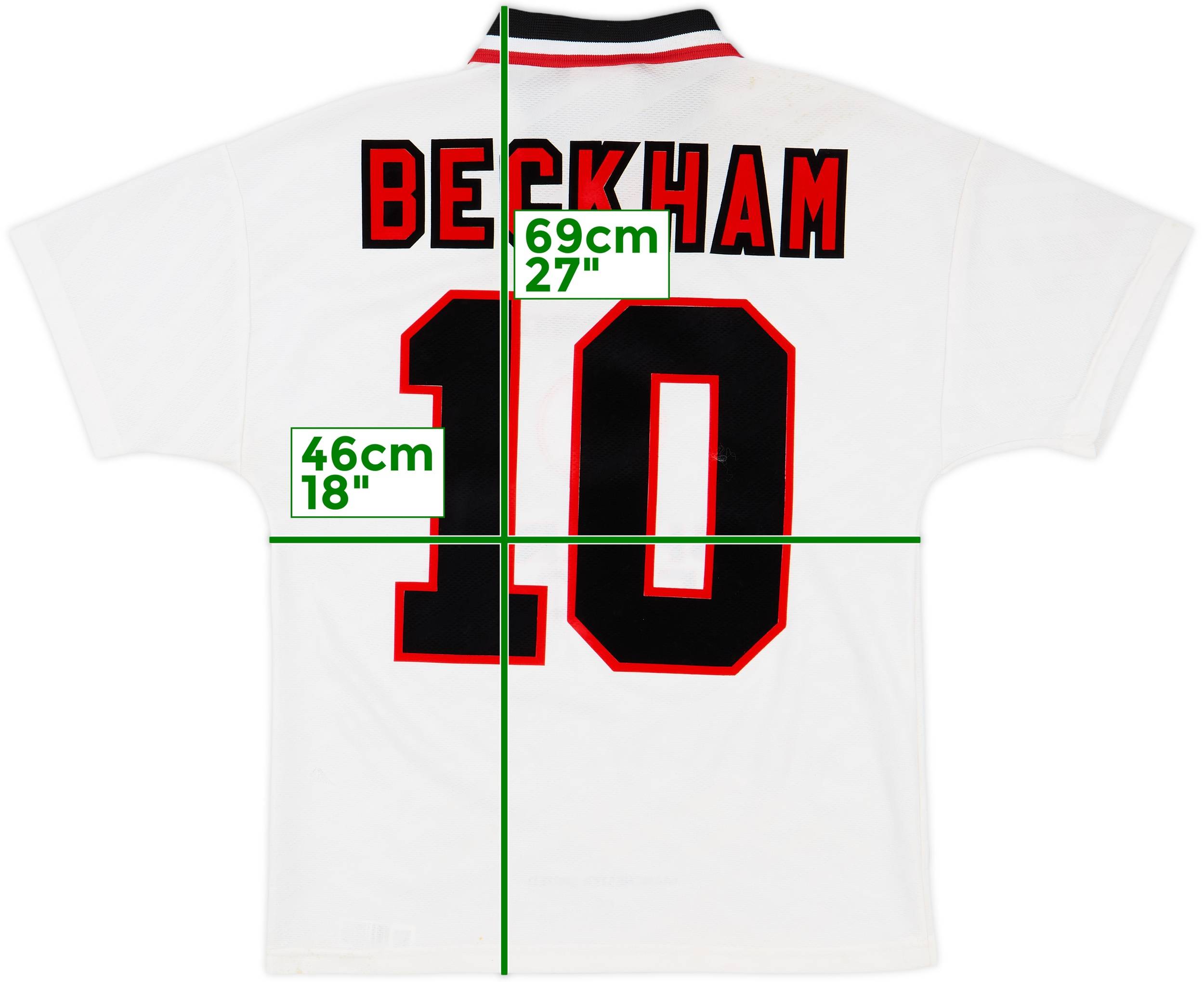 マンチェスター・ユナイテッド シャツ 96 BECKHAM 10 1996-98 Manchester United Home Shirt Beckham #10 - 6/10 - (M)