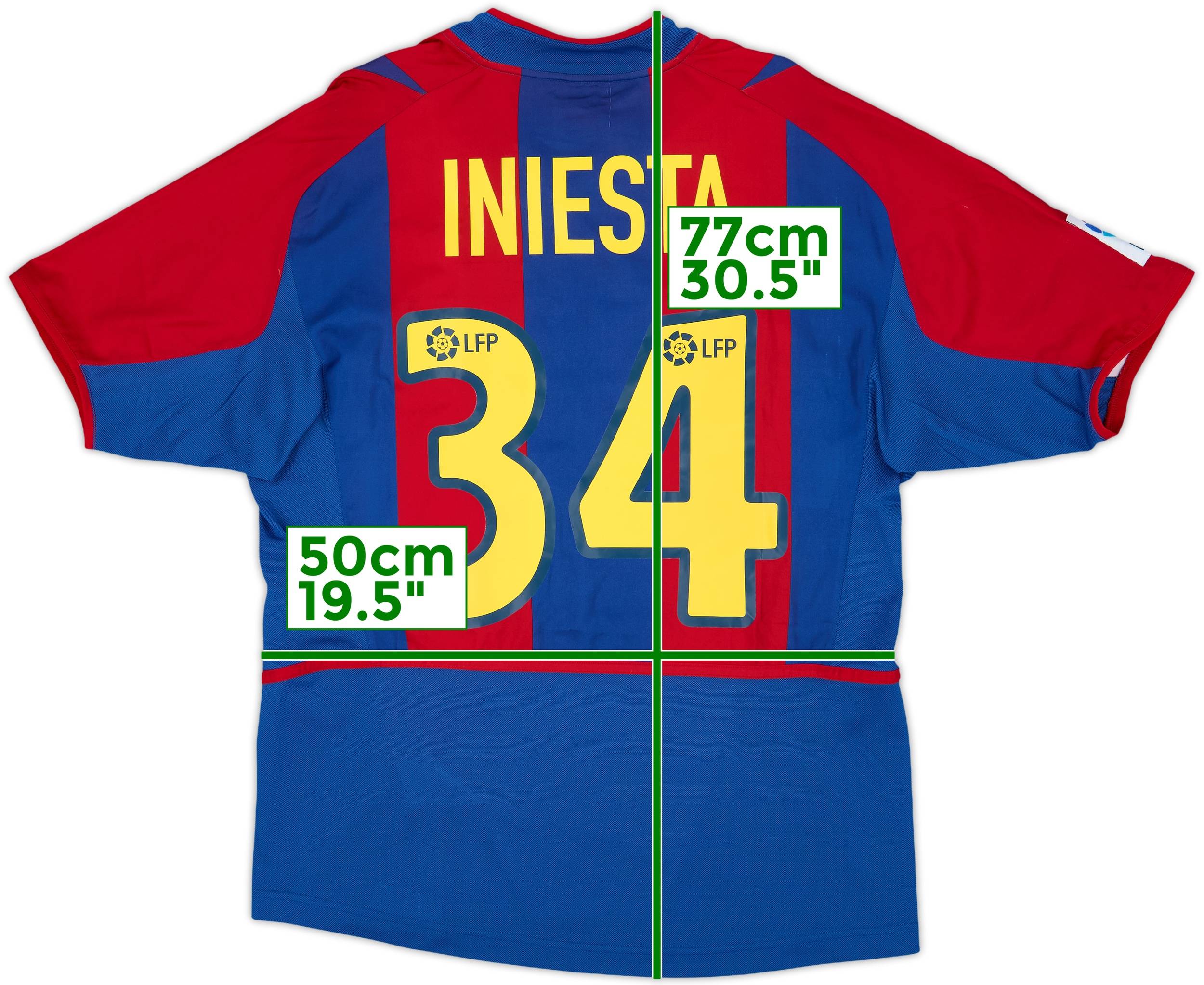2002-03 Barcelona Home Shirt Iniesta #34 - 9/10 - (S)