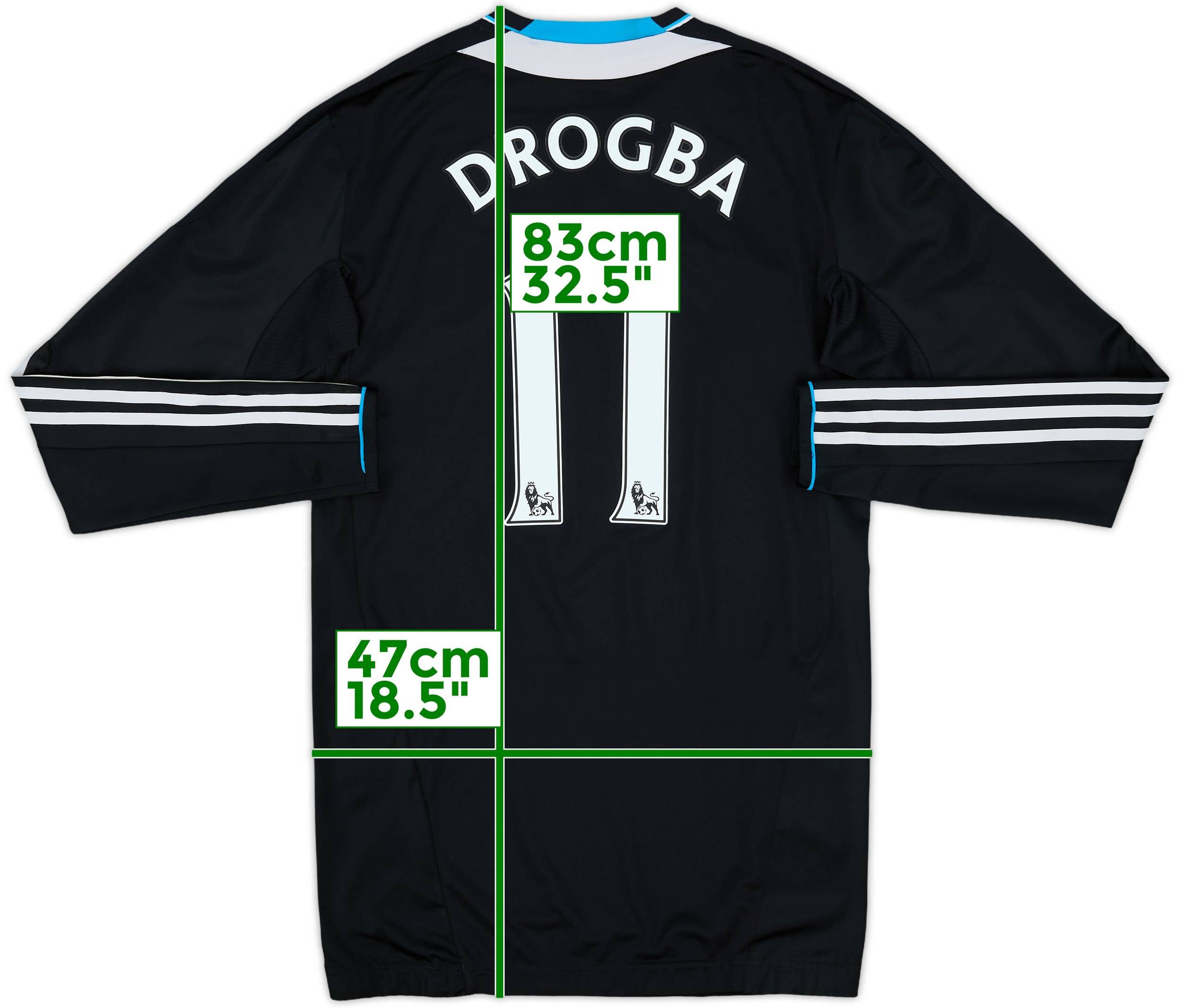 新品、未使用！11-12 チェルシー Drogba 11 半袖 シャツ 2011-12 Chelsea Home Shirt Drogba #11 - 8/10 - (S)