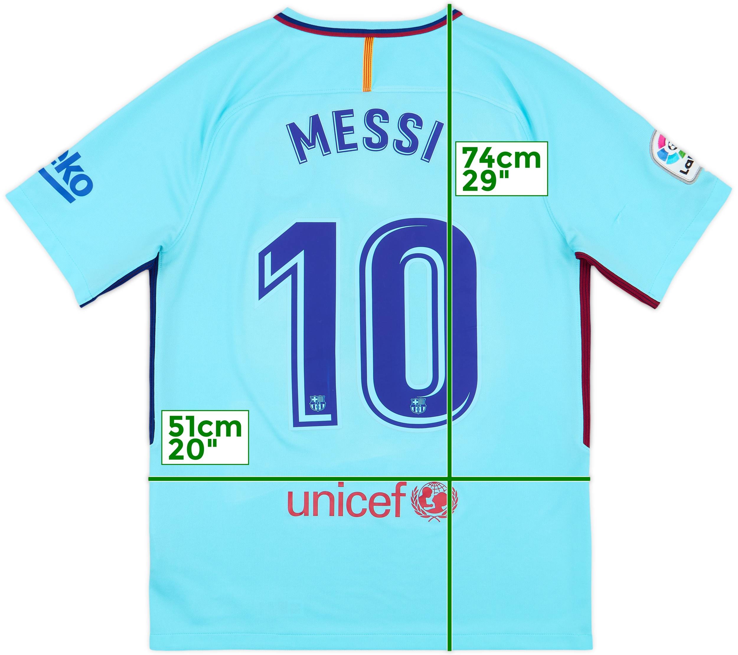 2017-18 Barcelona Away Shirt Messi #10 - 7/10 - (M)