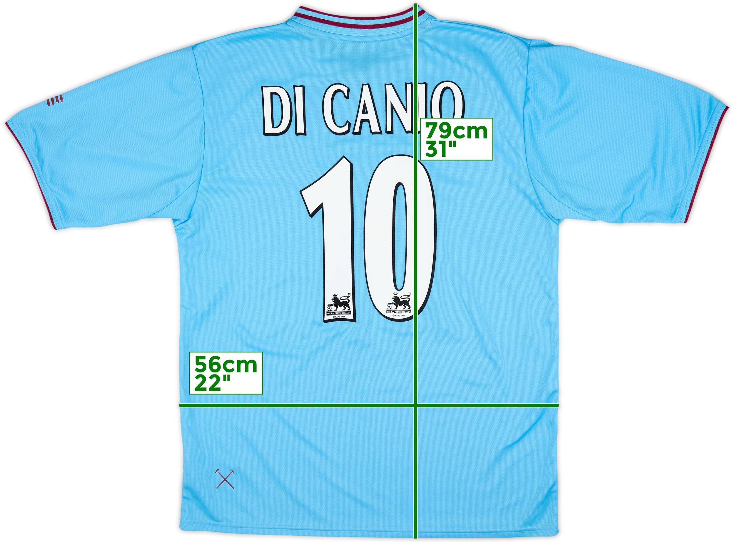 2001-03 West Ham Away Shirt Di Canio #10 - 8/10 - (L)