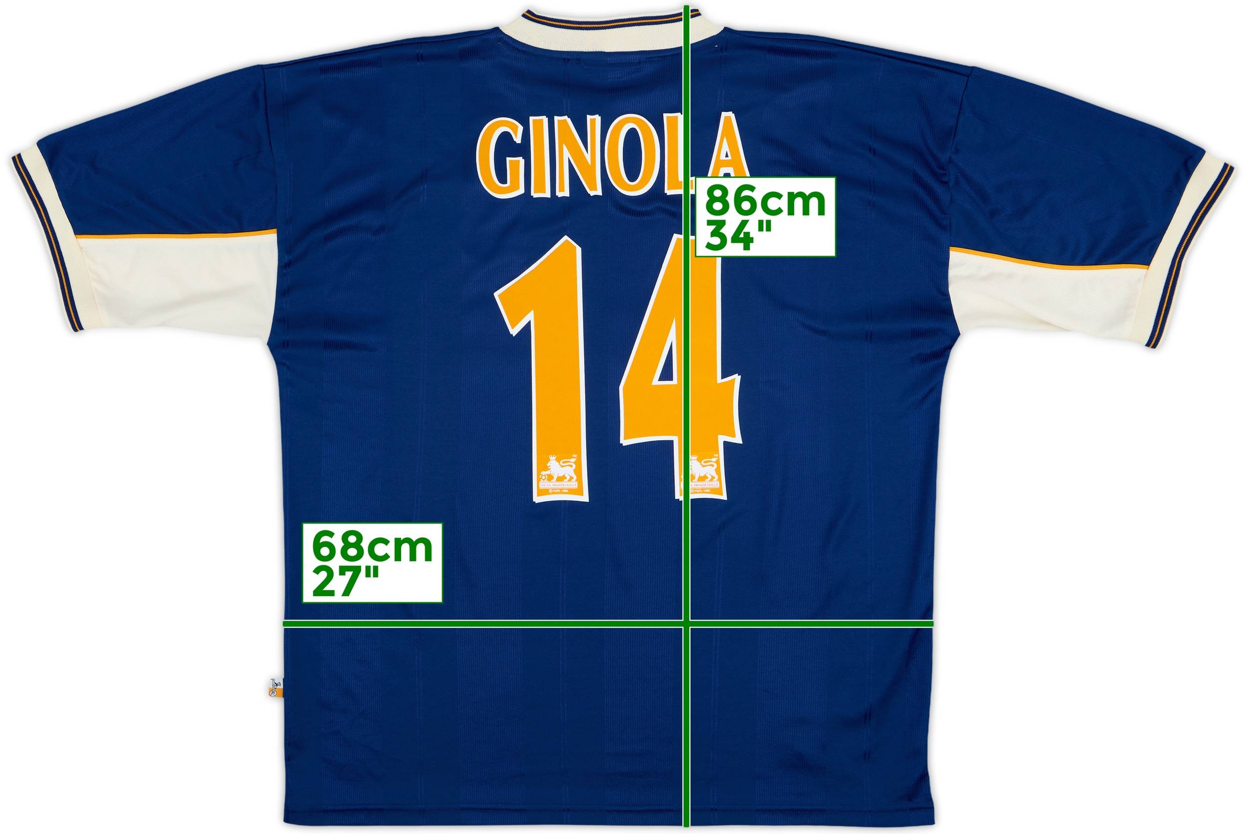1997-98 Tottenham Away Shirt Ginola #14 - 8/10 - (XL)