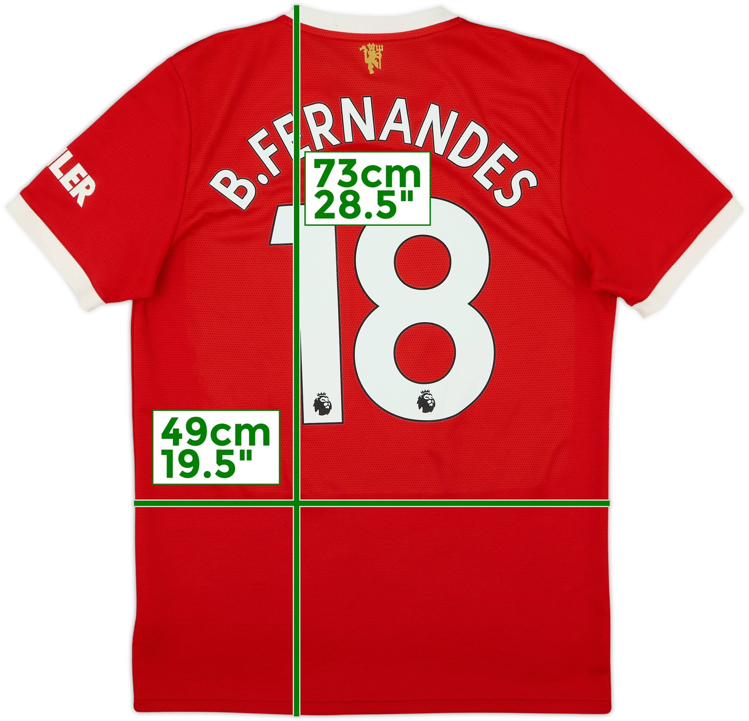 Manchester united FERNANDES ユニフォーム　半袖 2021-22 Manchester United Home Shirt B.Fernandes #18 - 7/10 - (M)