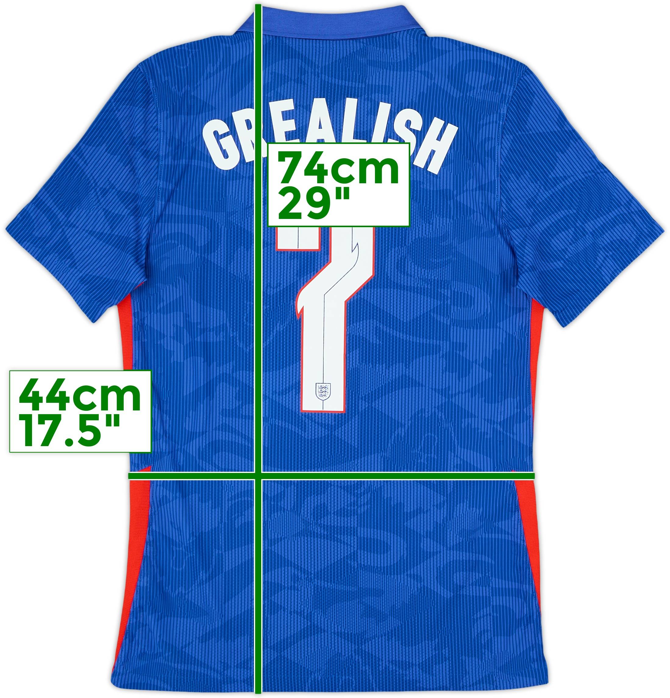 2020-21 England Authentic Away Shirt Grealish #7 - 9/10 - (S)