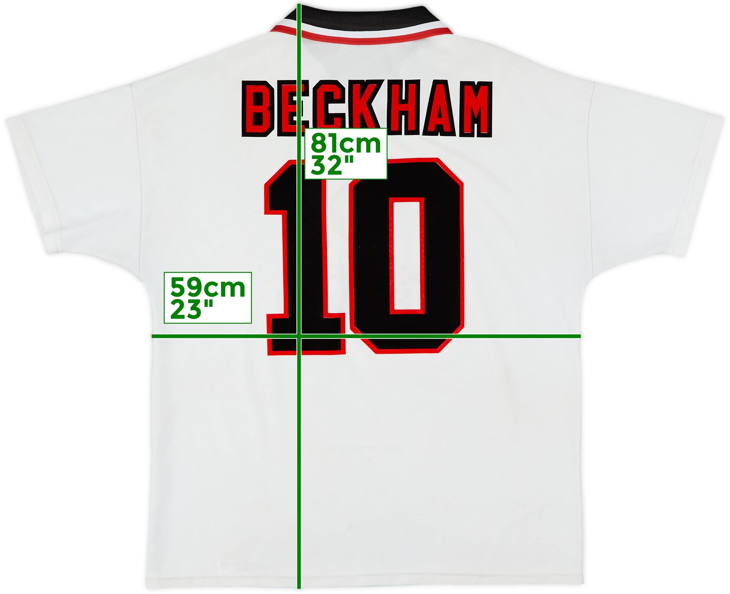 1996-97 Manchester United Away Shirt Beckham #10 - 7/10 - (XL)
