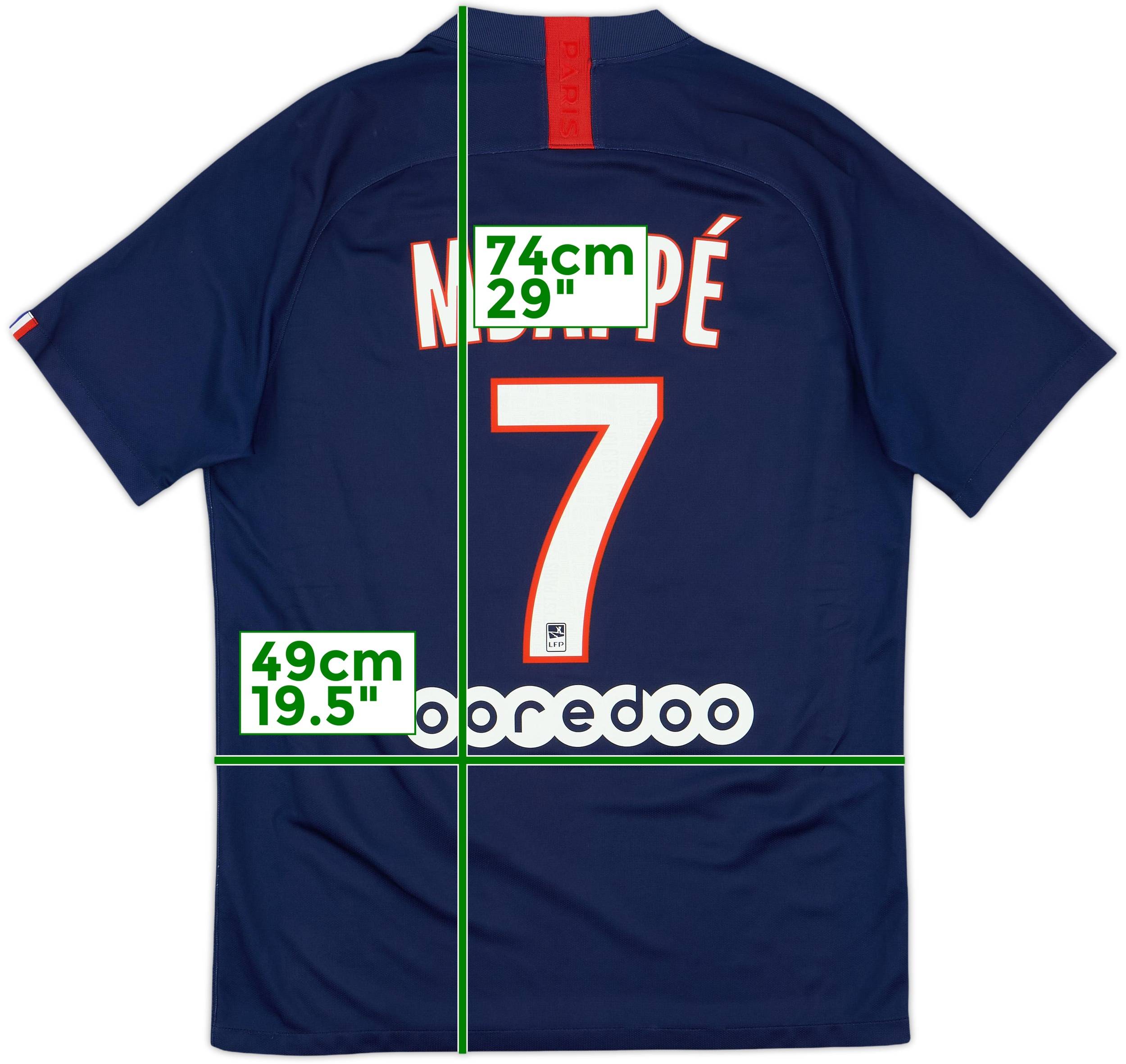 2019-20 Paris Saint-Germain Home Shirt Mbappe #7 - 7/10 - (M)