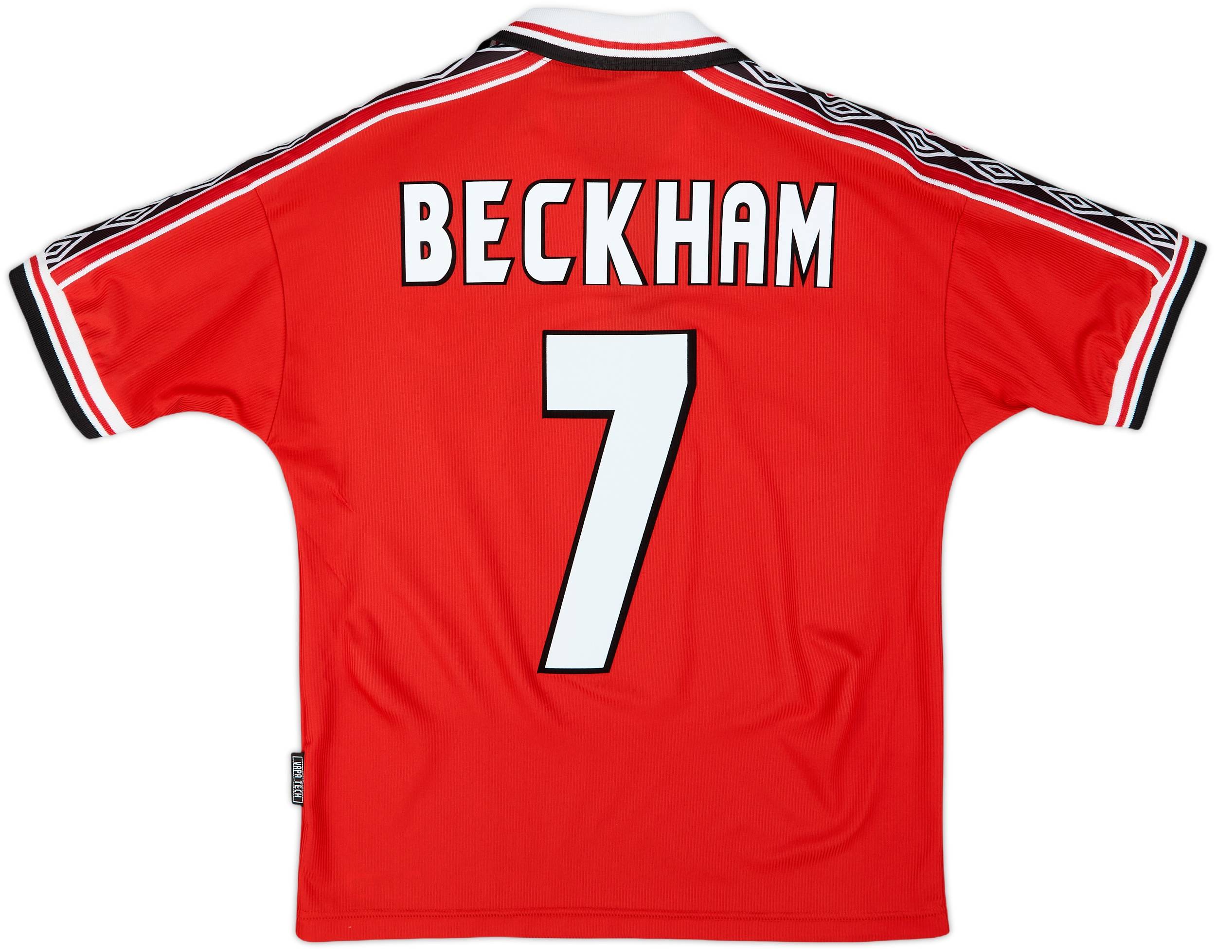 1998-00 Manchester United Home Shirt Beckham #7 - 8/10 - (Y)