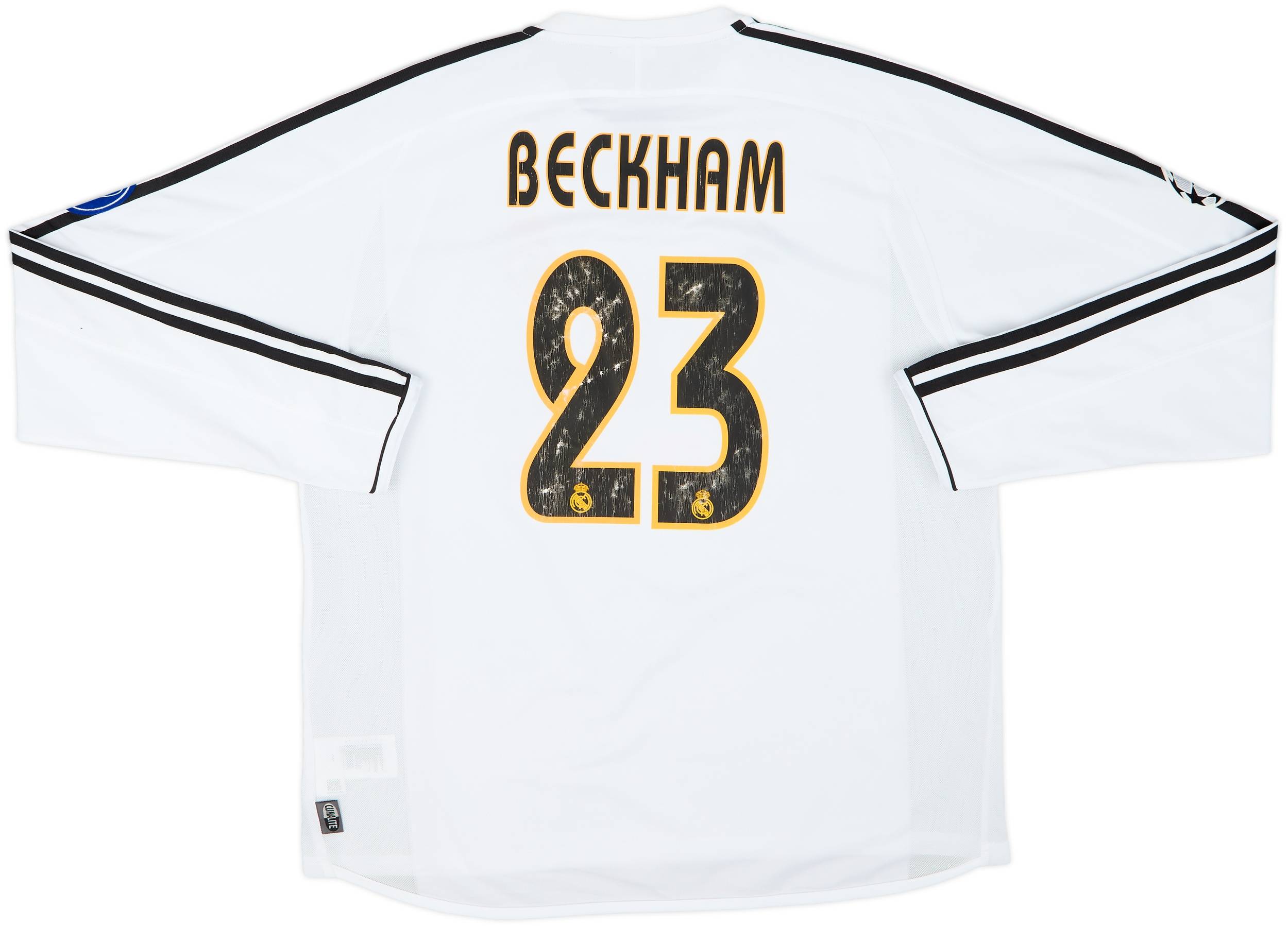 2003-04 Real Madrid Home L/S Shirt Beckham #23 - 6/10 - (L)