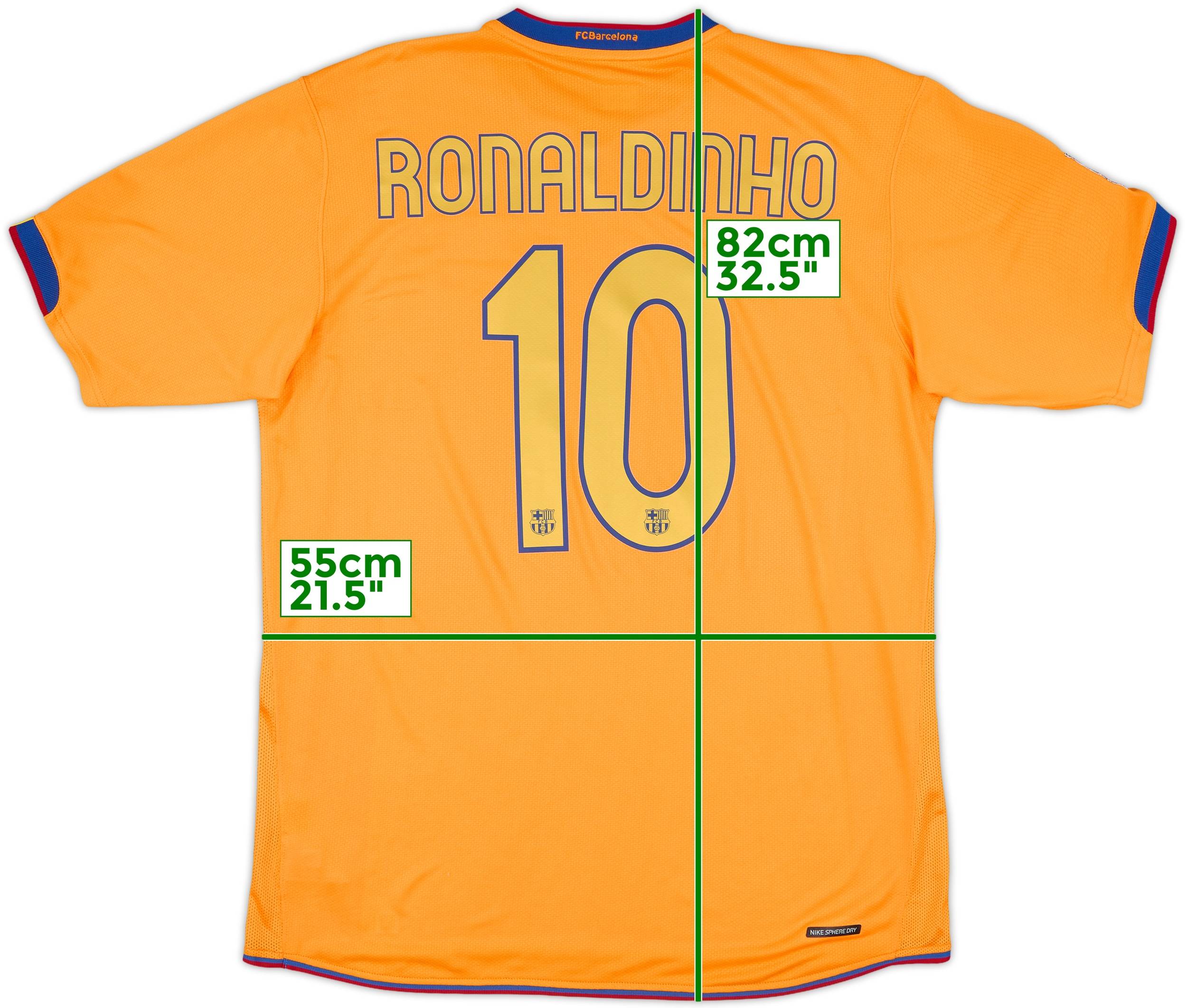 2006-08 Barcelona Away Shirt Ronaldinho #10 - 9/10 - (L)