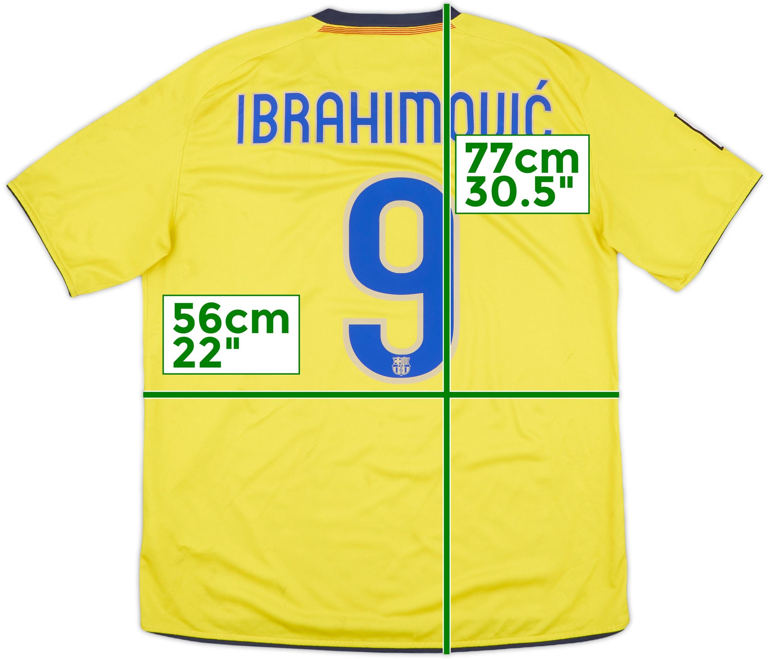 2008-10 Barcelona Away Shirt Ibrahimovic #9 - 6/10 - (L)