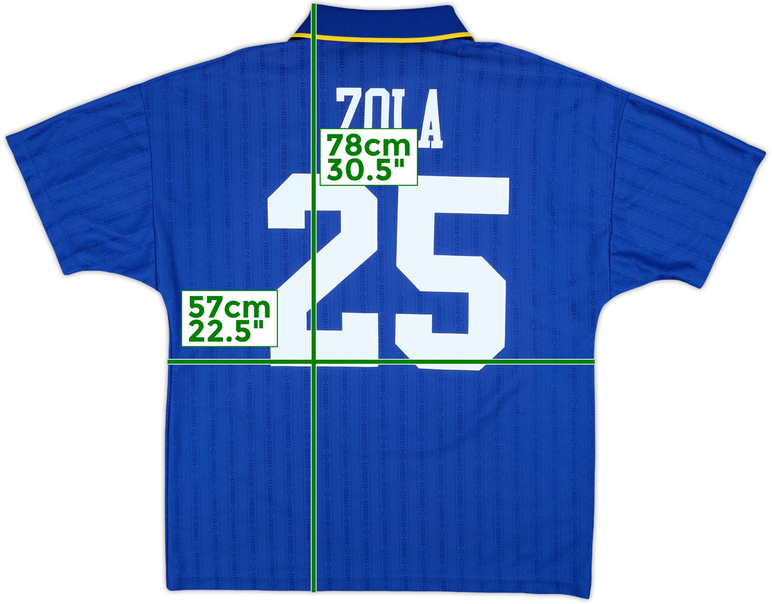 1995-97 Chelsea Home Shirt Zola #25 - 8/10 - (L)