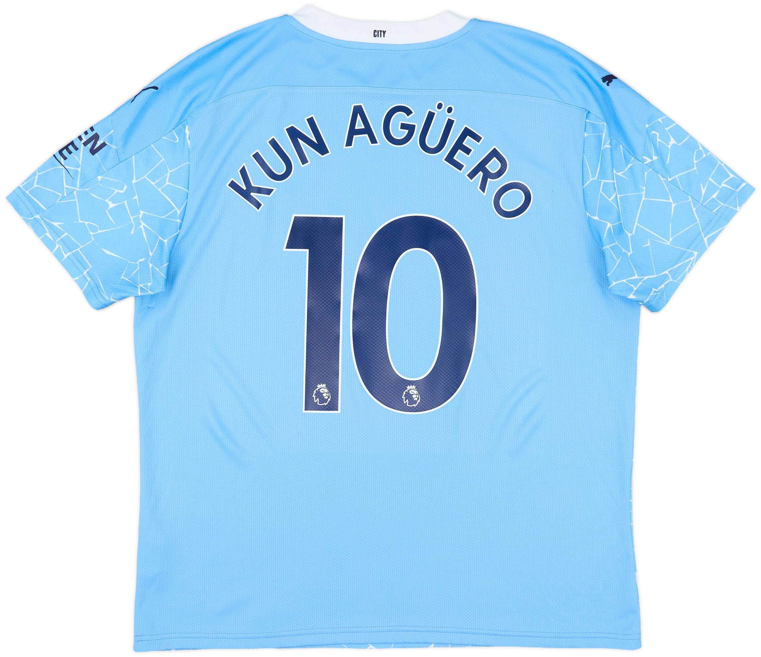 2020-21 Manchester City Home Shirt Kun Aguero #10 - 8/10 - (XL)