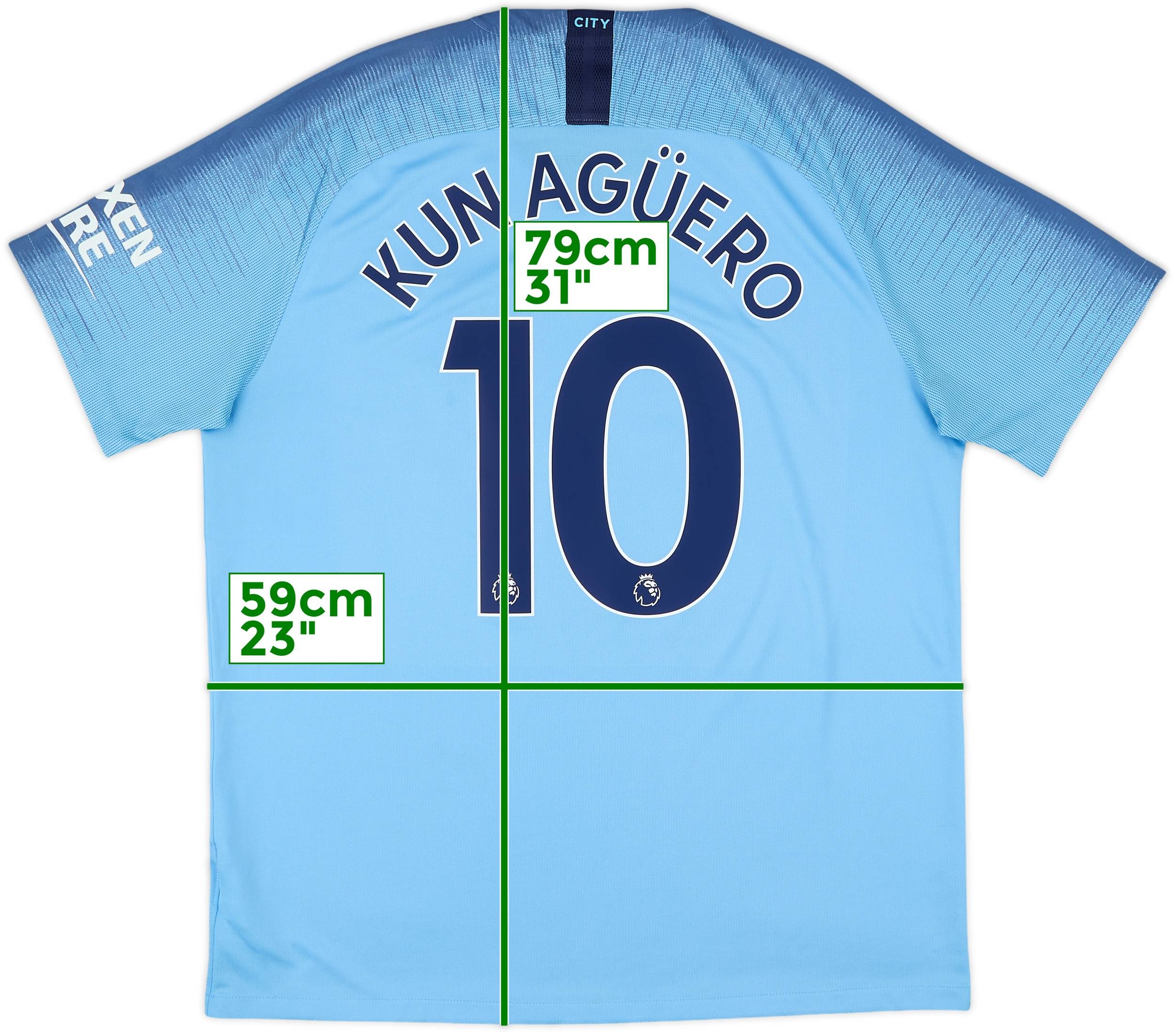 2018-19 Manchester City Home Shirt Kun Aguero #10 - 7/10 - (XL)