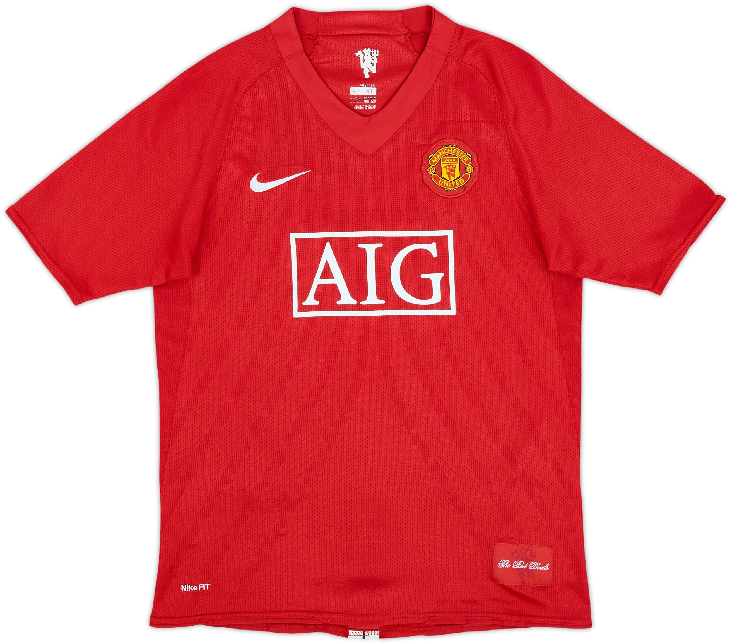 2007-09 Manchester United Home Shirt Ronaldo #7 - 7/10 - (XL.Boys)