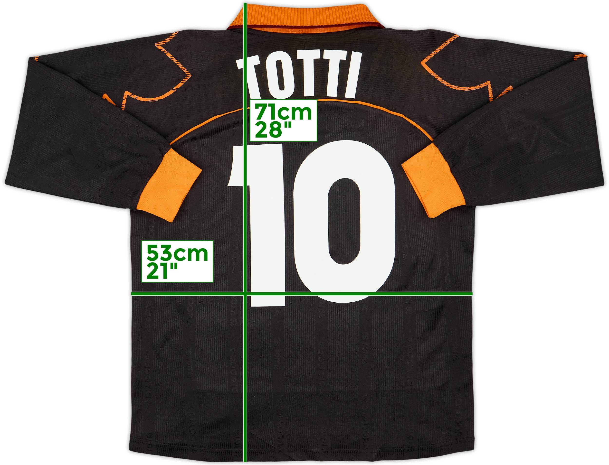 1999-00 Roma Third L/S Shirt Totti #10 - 8/10 - (Y)