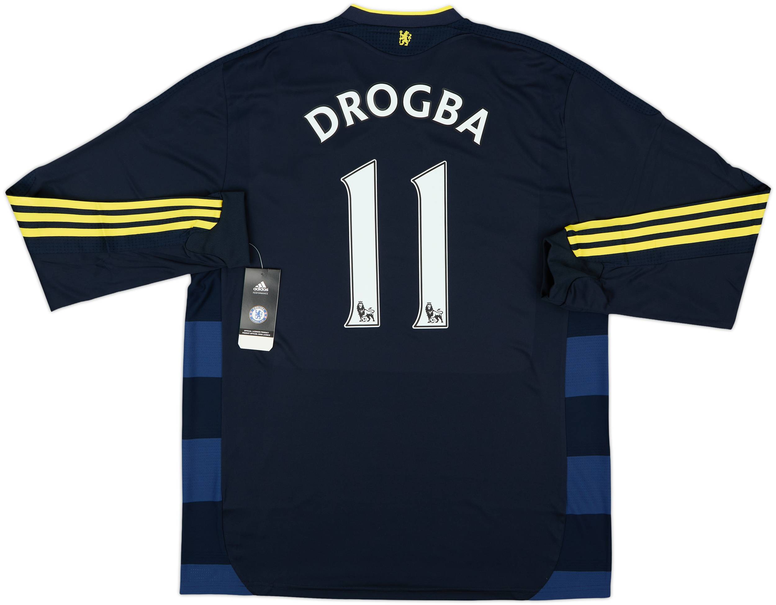 adidas チェルシー ドログバ 11番 アウェイユニフォーム 09/10 2009-10 Chelsea Player Issue Away L/S Shirt Drogba #11 (XL)