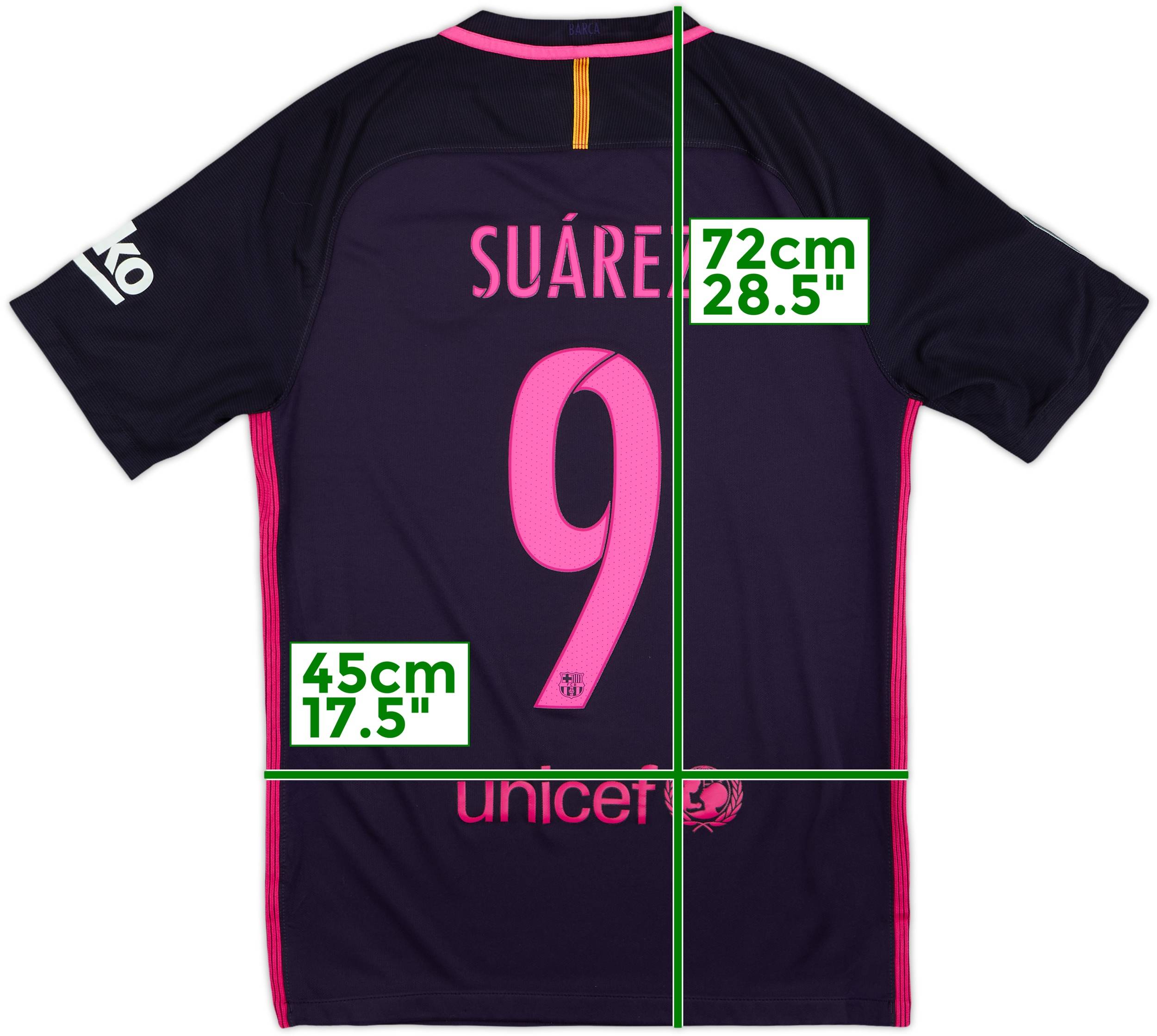 2016-17 Barcelona Away Shirt Suarez #9 - 6/10 - (S)