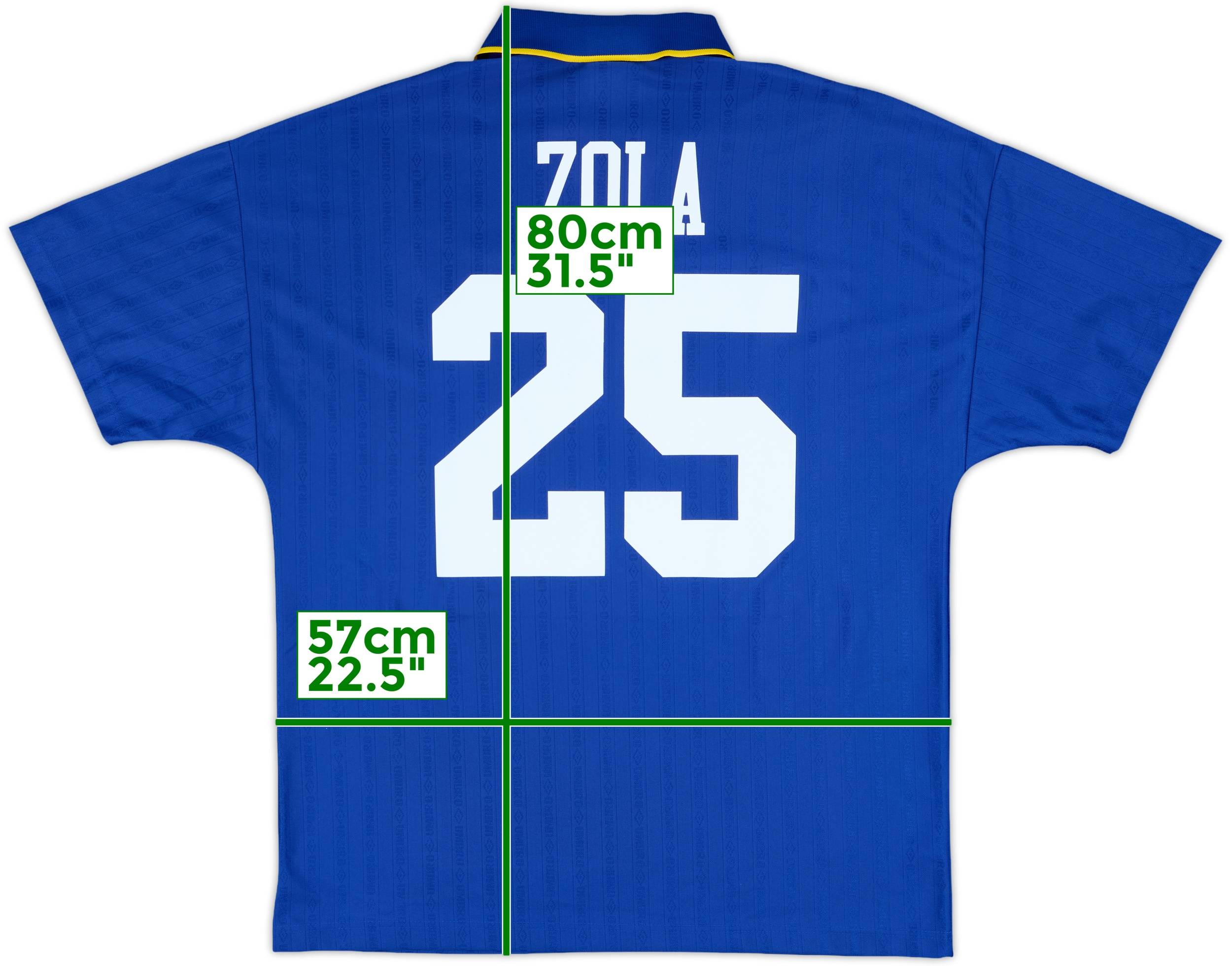 1995-97 Chelsea Home Shirt Zola #25 - 8/10 - (L)
