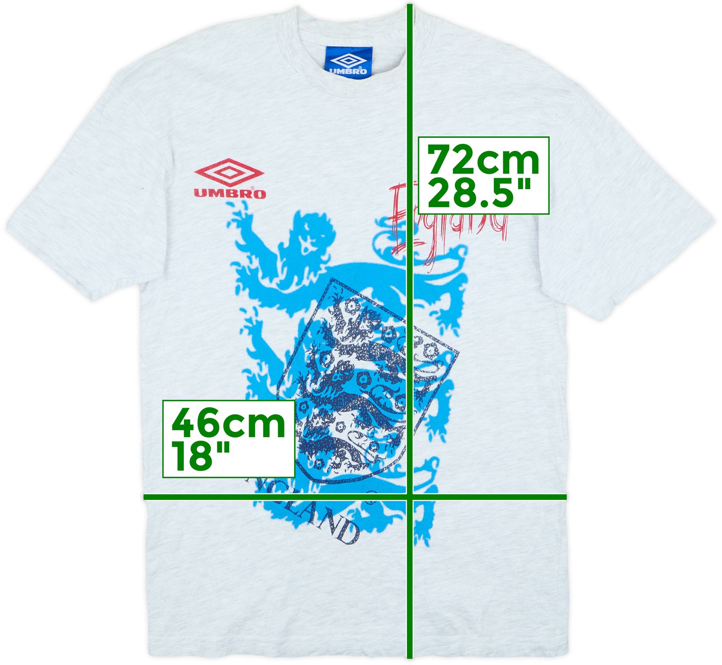 1998-00 England Umbro Graphic Tee - 8/10 - (S)