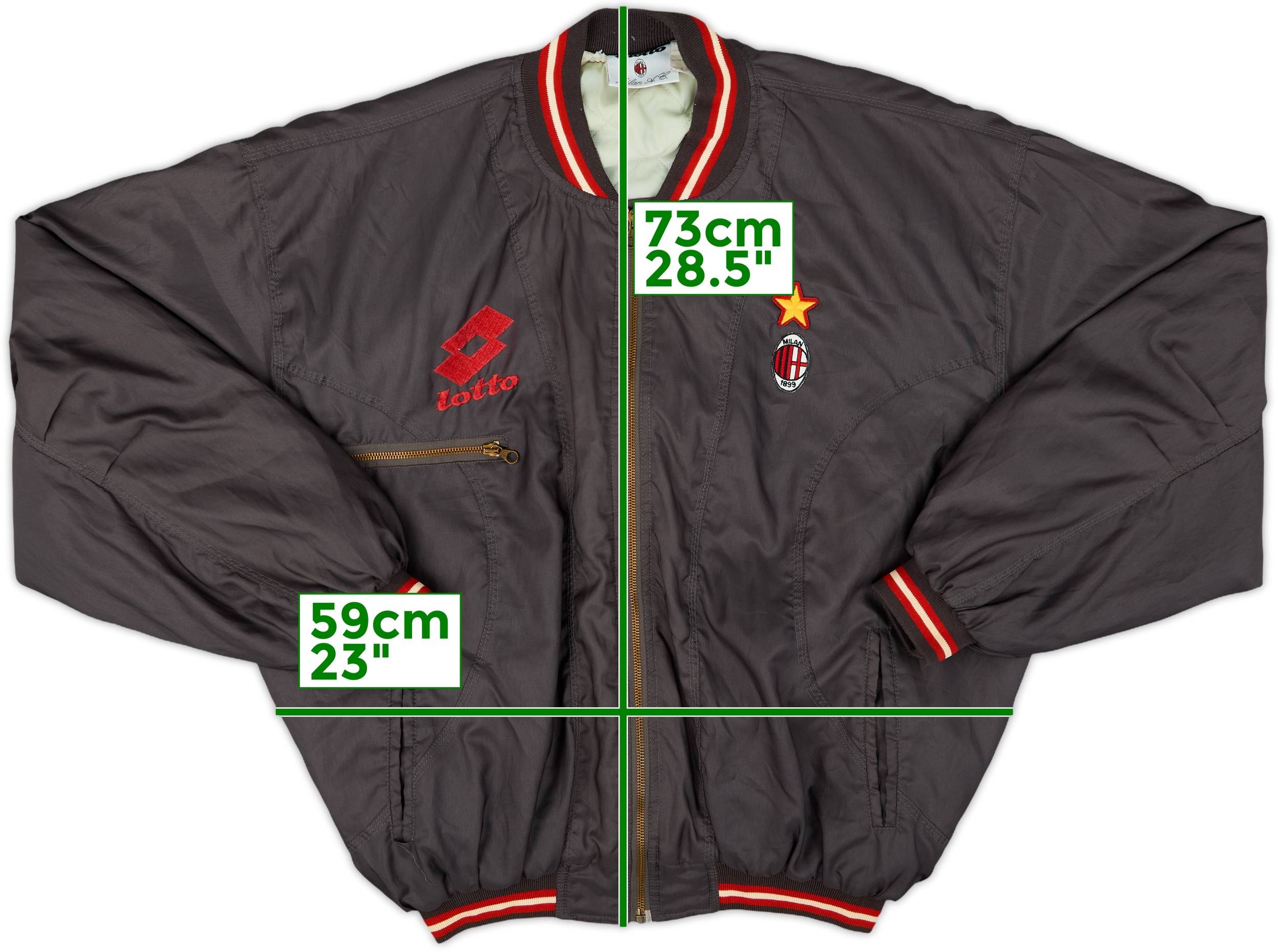 1995-96 AC Milan Lotto Padded Bomber Jacket - 8/10 - (L)