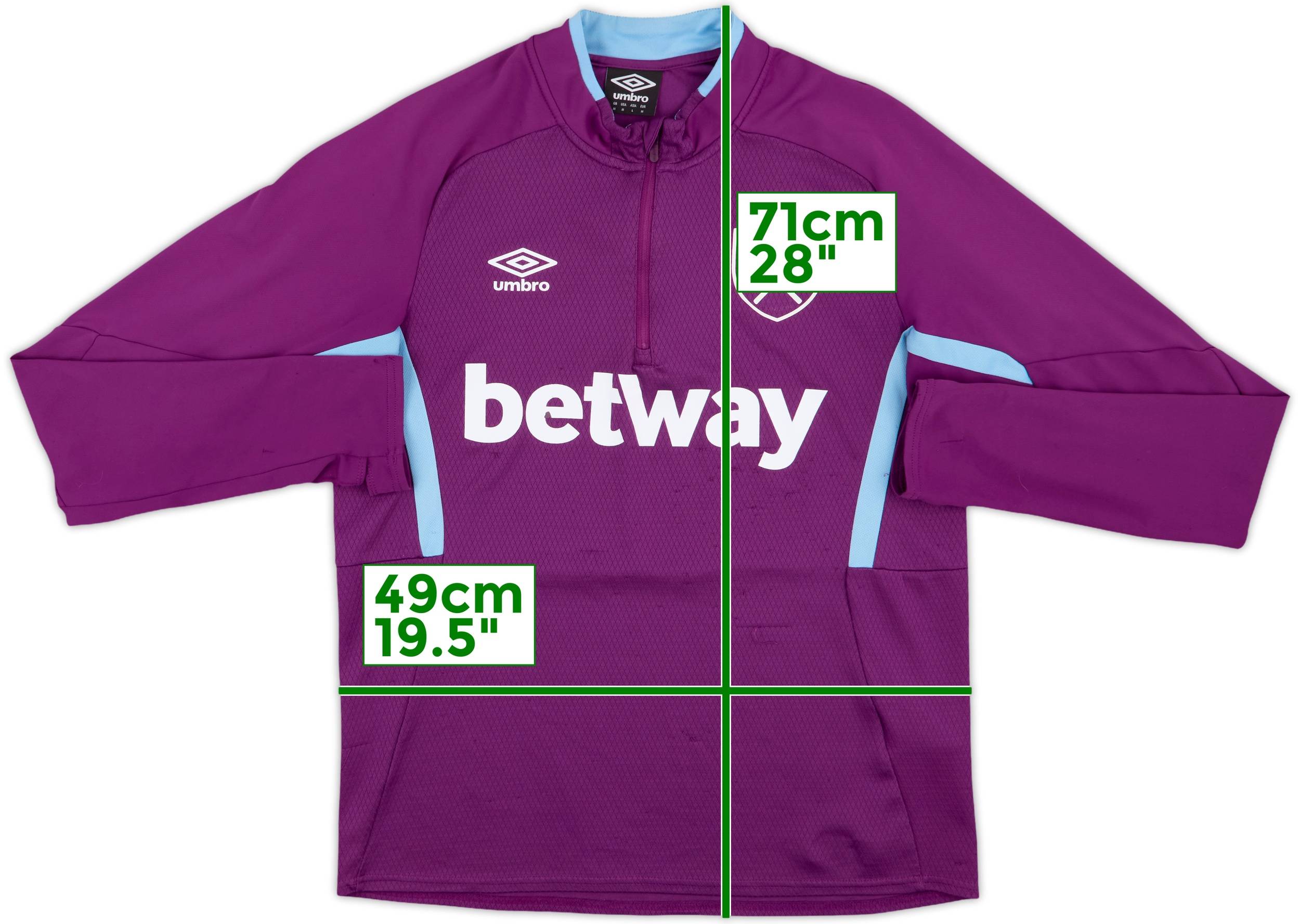 2021-22 West Ham Umbro 1/4 Zip Drill Top - 4/10 - (M)