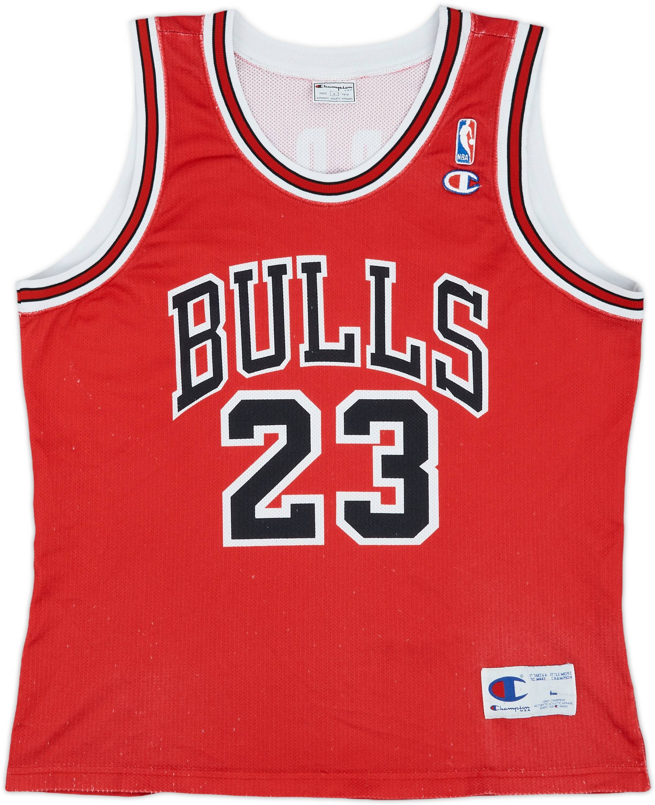1991-98 Chicago Bulls Jordan #23 Champion Away Jersey - 5/10 - (L)