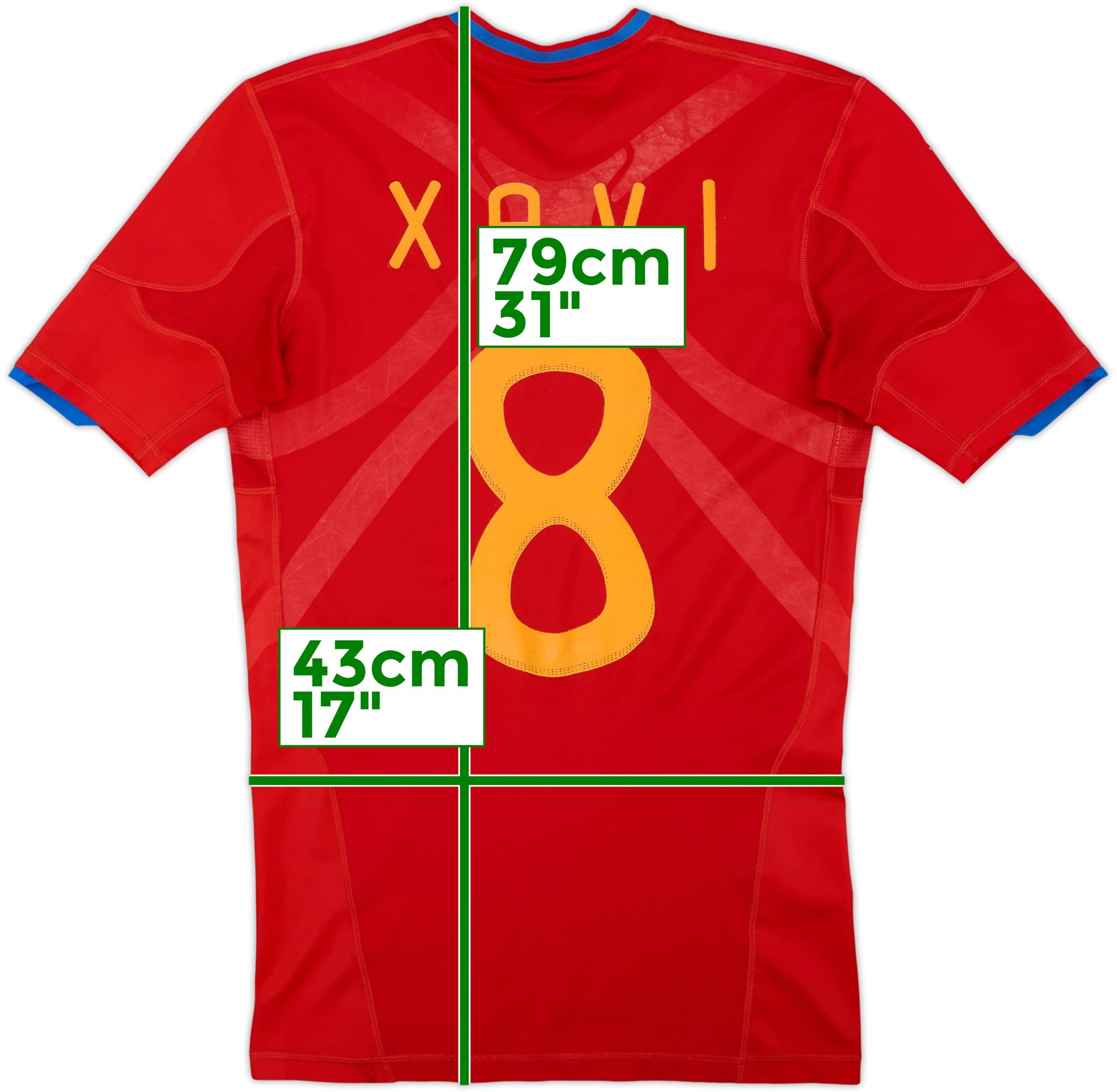 2009-10 Spain Player Issue TechFit Home Shirt Xavi #8 - 6/10 - (M)