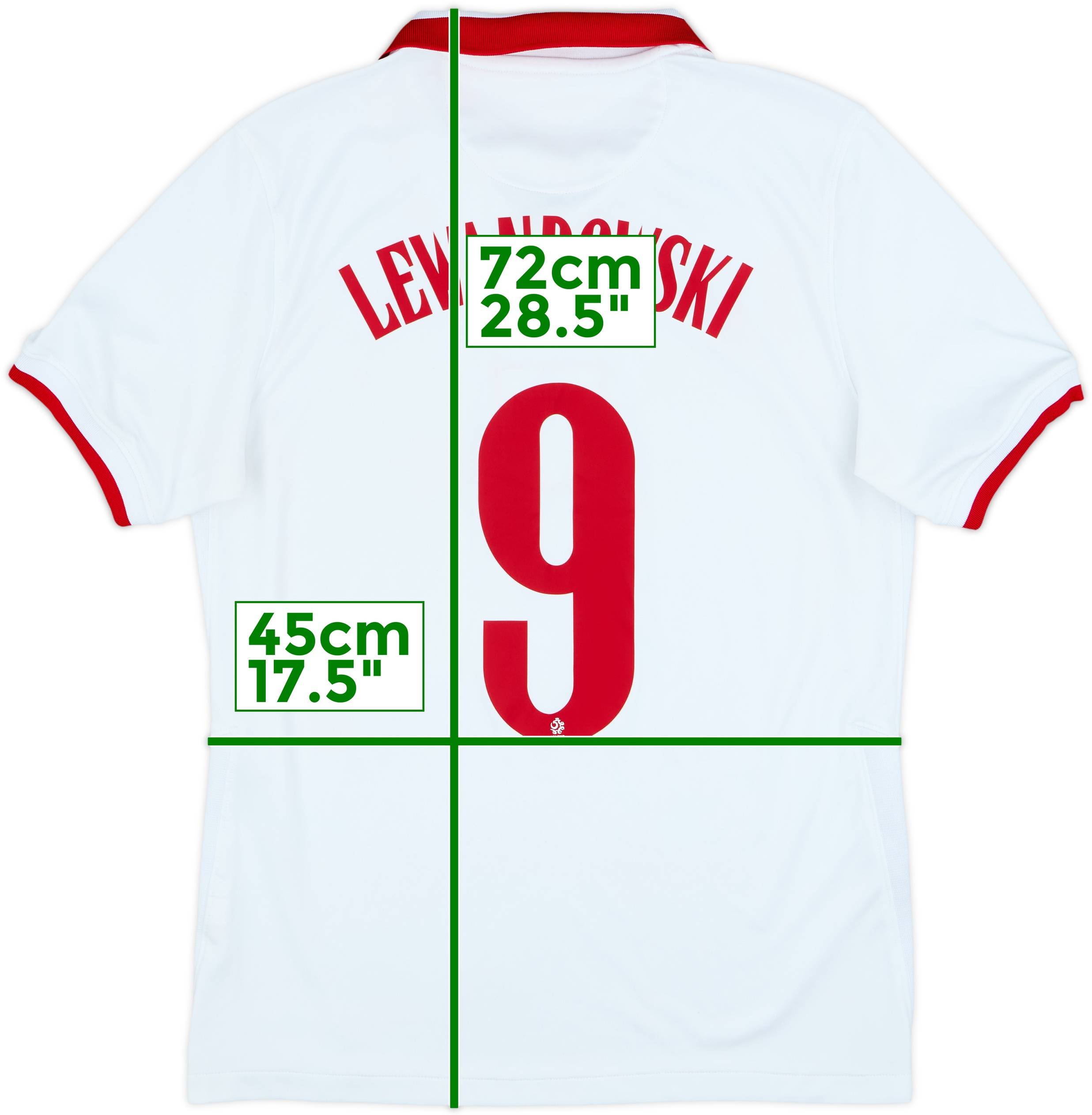 2020-21 Poland Home Shirt Lewandowski #9 - 7/10 - (M)