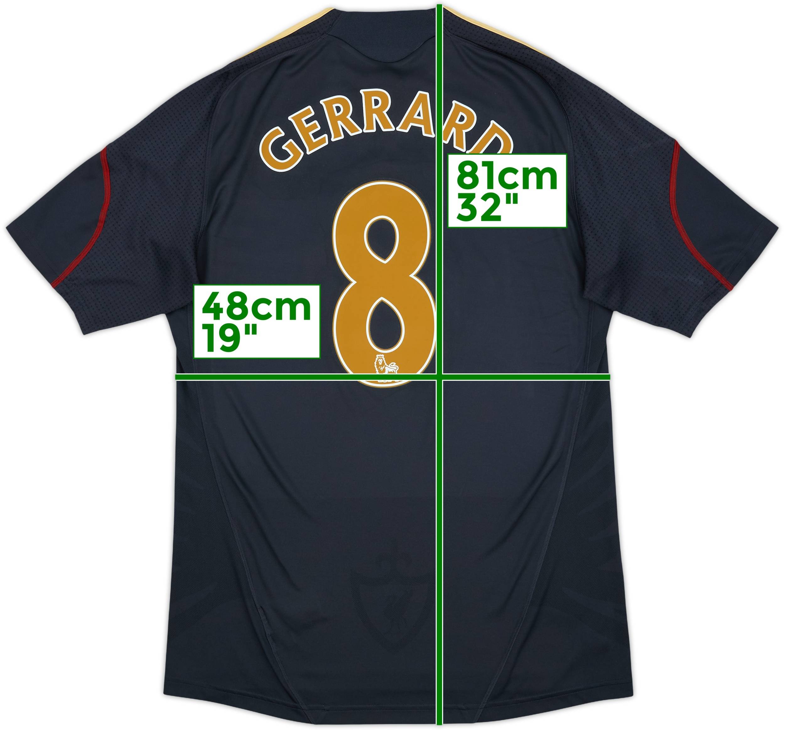 2009-10 Liverpool Away Shirt Gerrard #8 - 8/10 - (L)