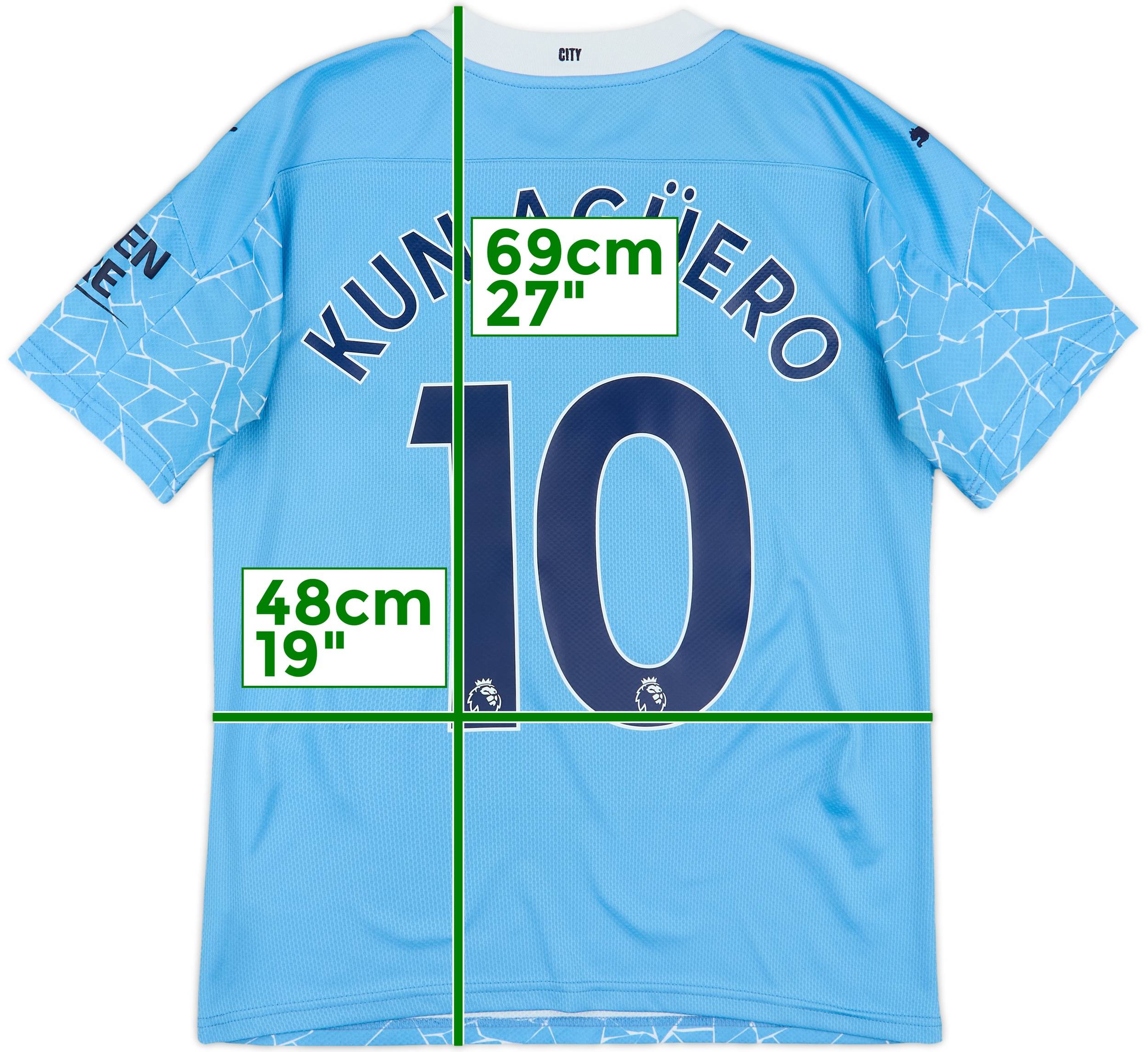 2020-21 Manchester City Home Shirt Kun Aguero #10 - 8/10 - (S)