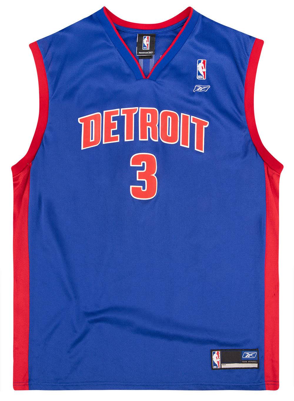 2002-06 Detroit Pistons Wallace #3 Reebok Jersey (Away) Y