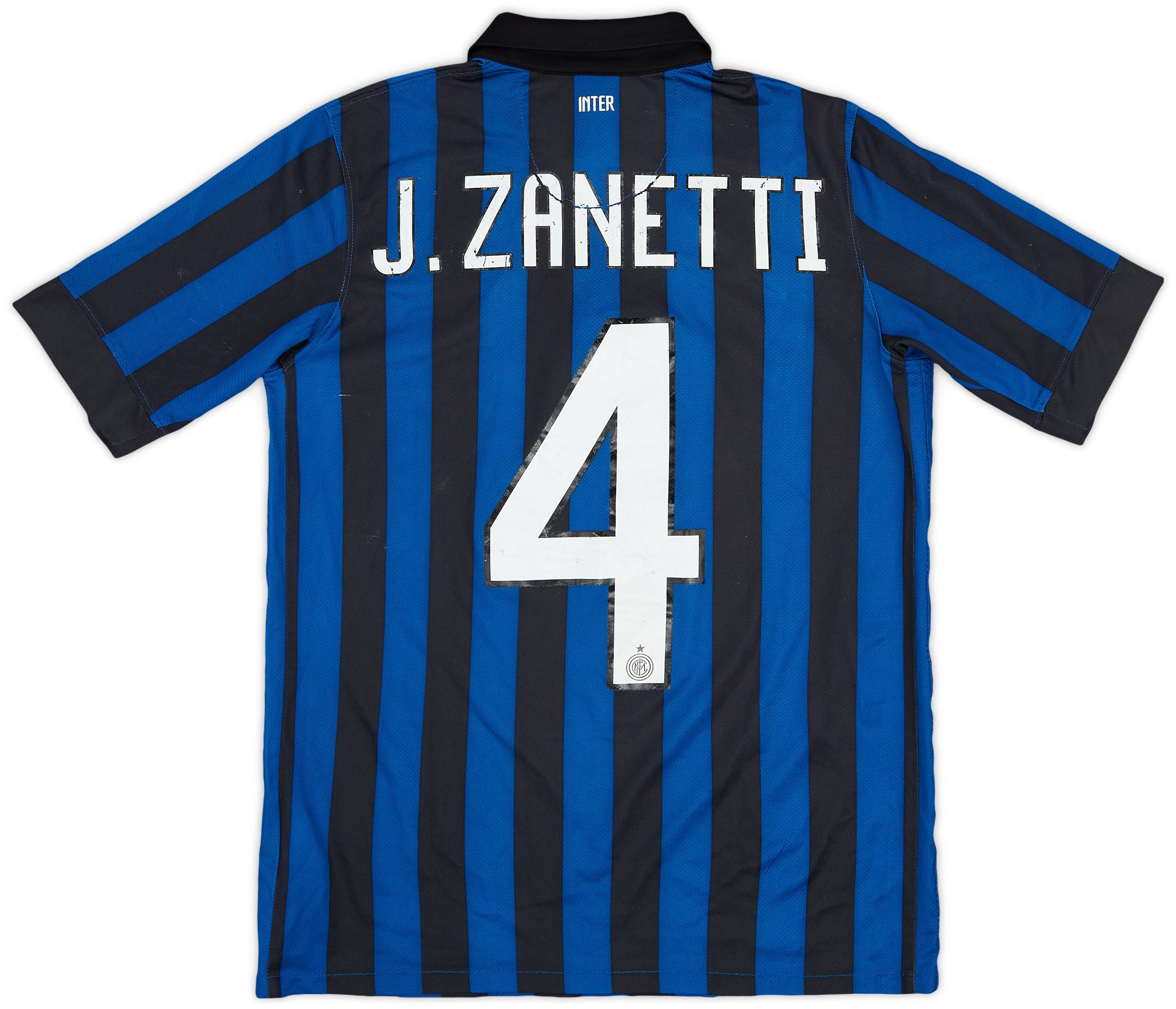 2011-12 Inter Milan Home Shirt J.Zanetti #4 - 5/10 - (L.Boys)